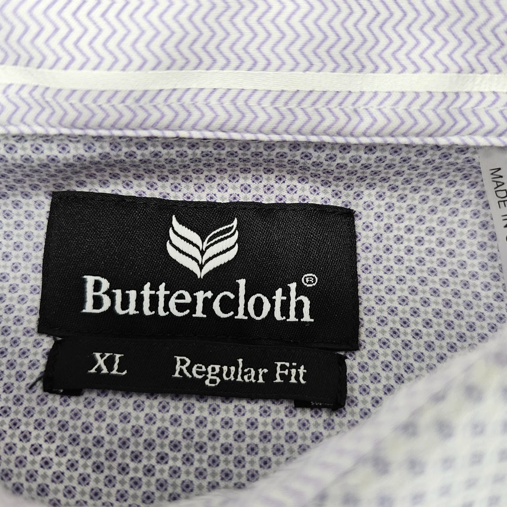 Vintage Buttercloth Shirt Mens XL Purple Regular Geometric Cotton Long Sleeve Button-Up Size US XL / EU 56 / 4 - 4 Thumbnail