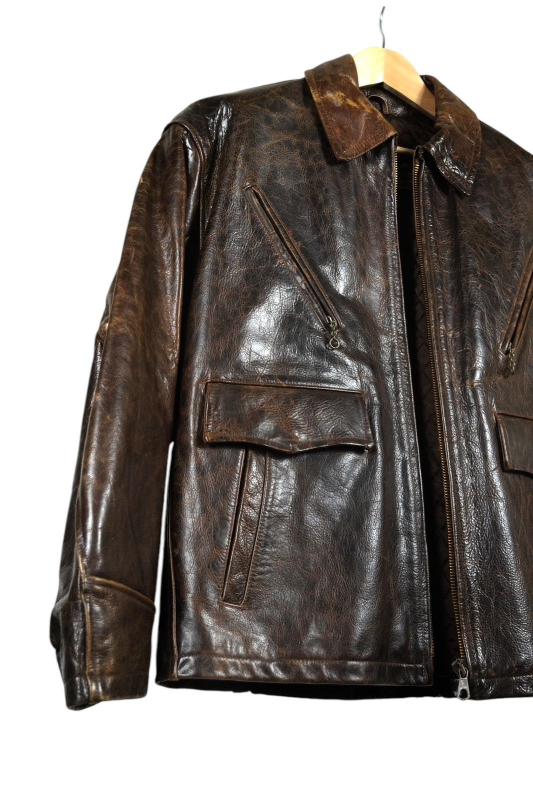 Avirex 90s Vintage Redskins B32 Leather Military Bomber Jacket Size US XL / EU 56 / 4 - 9 Thumbnail