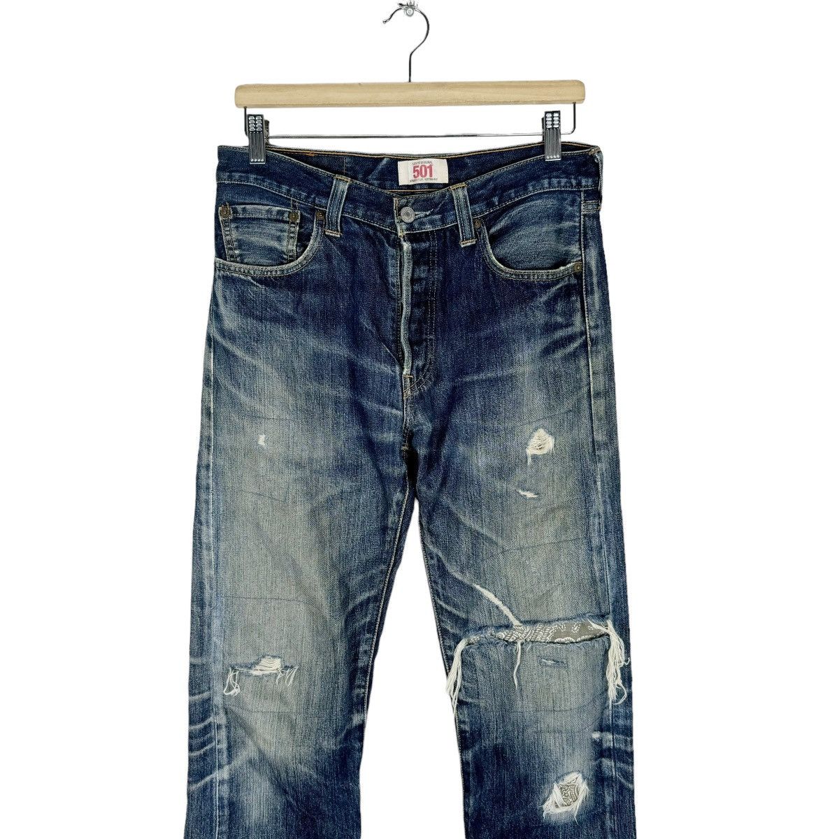 Levi's ☀️LEVI’S 501 STRAIGHT LEG PATCHWORK DENIM JEANS PANTS Size US 30 / EU 46 - 4 Thumbnail