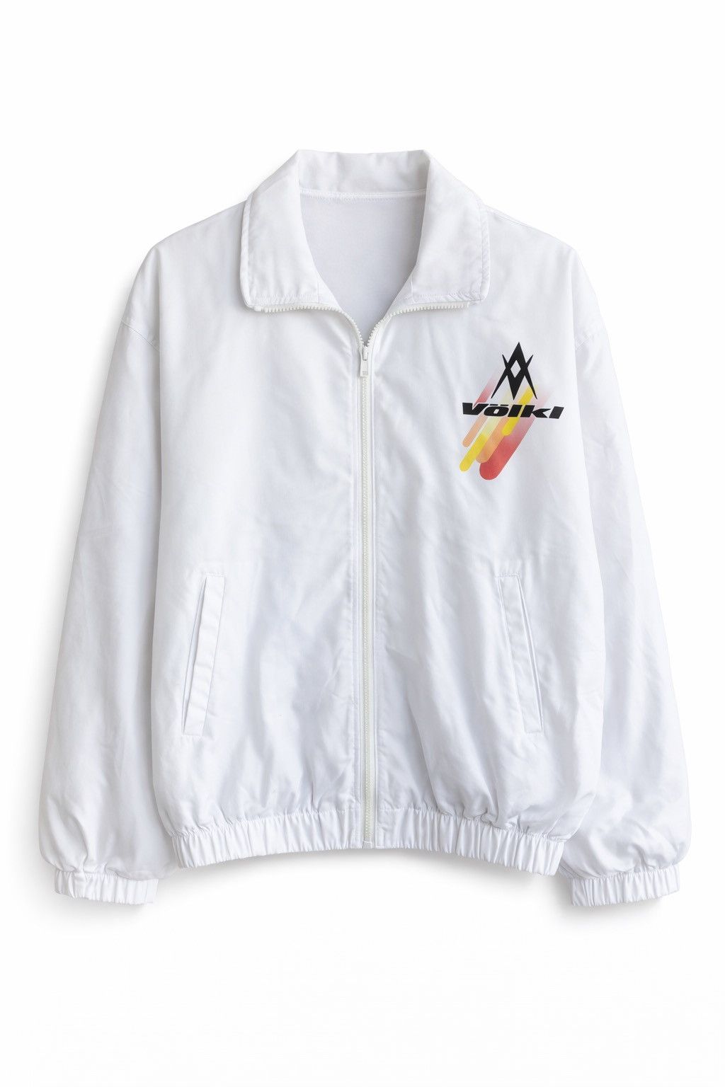 Vintage Vintage Völkl White Zip-Up Jacket | Retro Ski Windbreaker Size US L / EU 52-54 / 3 - 2 Thumbnail