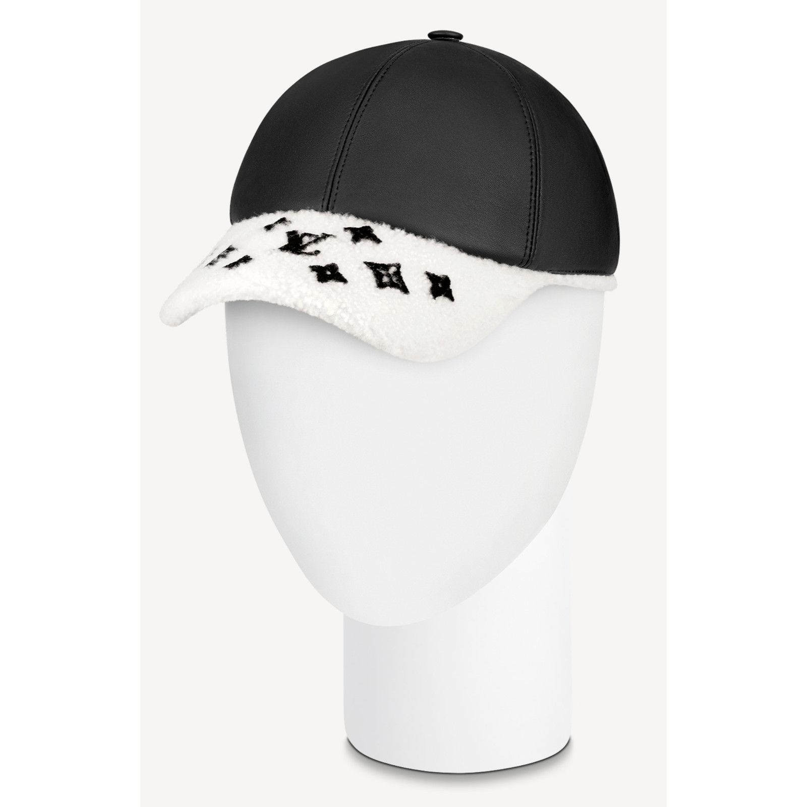 Louis Vuitton Louis Vuitton Leather Shearling Fur Visor Baseball Cap Hat M Size ONE SIZE - 3 Thumbnail