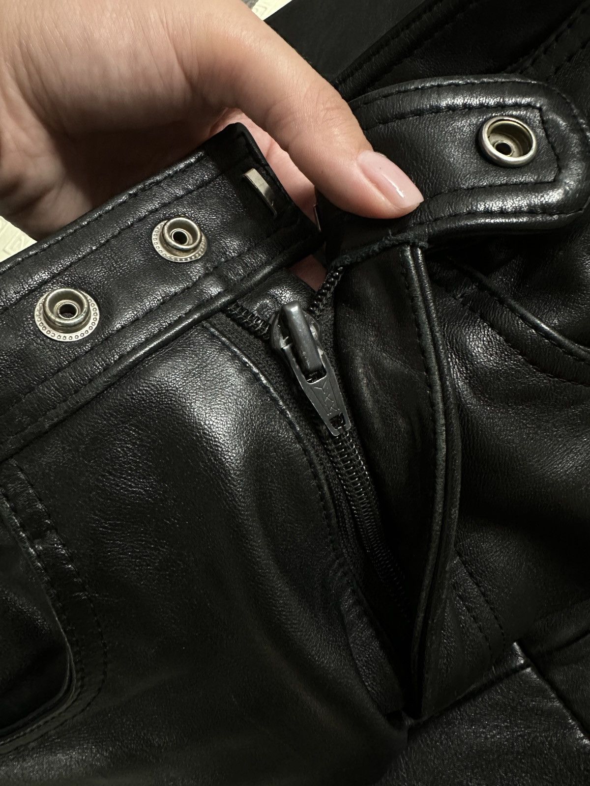 Other Vintage Polo Heavy Leather Lace-Up Pants Black size 38 Size 27" / US 4 / IT 40 - 11 Thumbnail