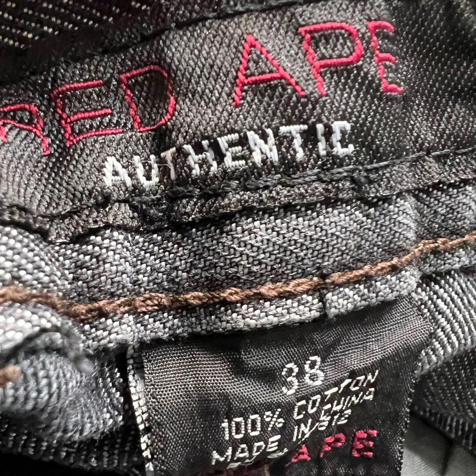 Vintage Cyber Y2K Gray 00s Jeans Stuudded Pocket Red Ape Size US 38 / EU 54 - 5 Thumbnail