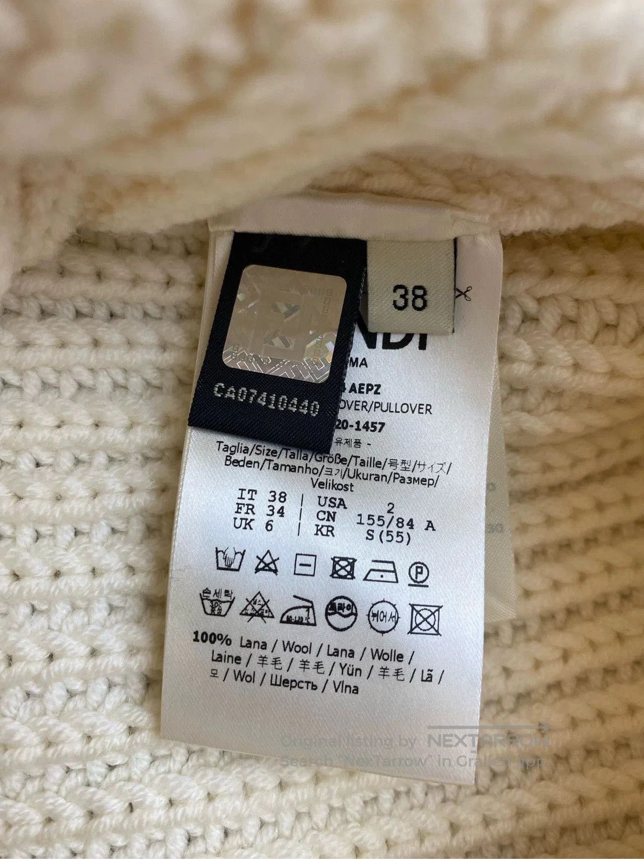Fendi Fendi Classic Logo Wool Sweater White. Size US S / EU 44-46 / 1 - 8 Thumbnail