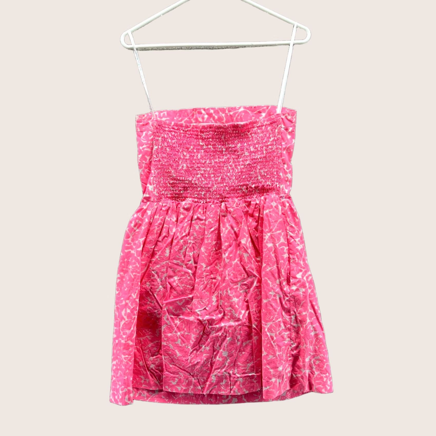 Lilly Pulitzer Lilly Pulitzer Dress Women Large Pink Floral Sundress Strapless Smocked Pattern Size L / US 10 / IT 46 - 1 Thumbnail