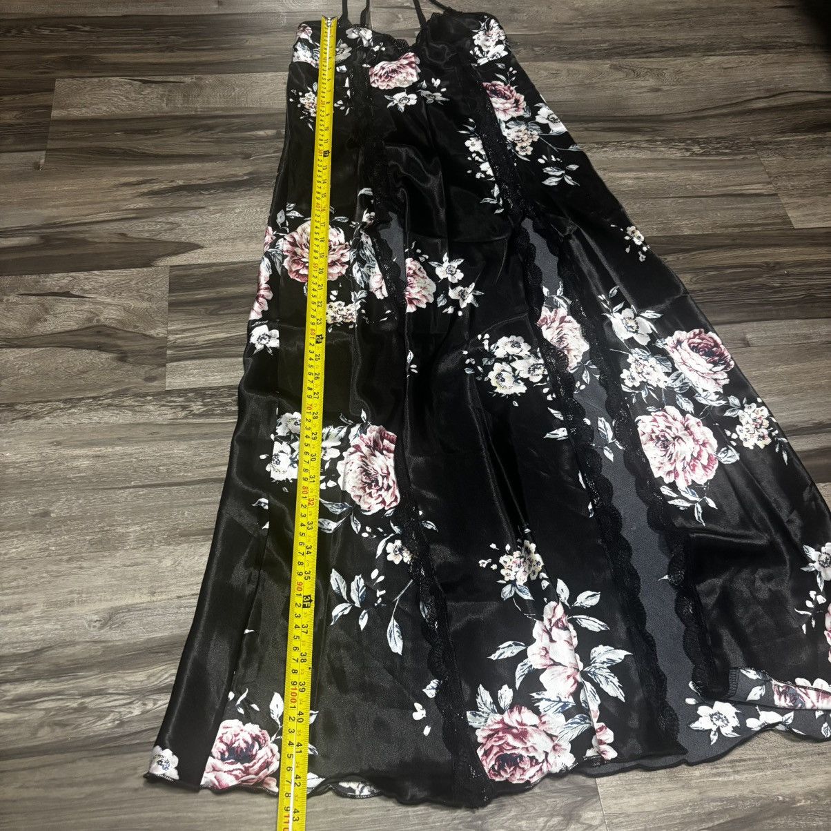 Vintage Sexy Lace Print V-Neck Slit Sexy Suspender Dress Medium Size M / US 6-8 / IT 42-44 - 7 Thumbnail