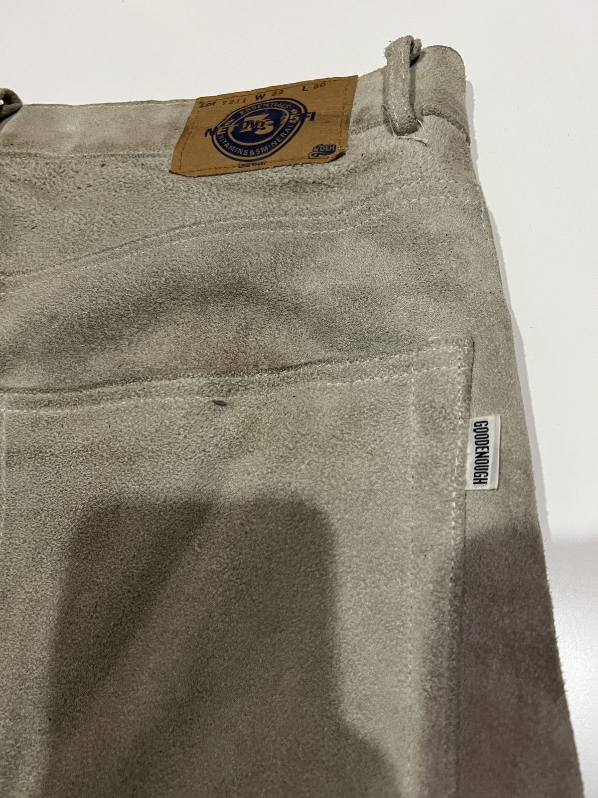 GOODENOUGH 🔥 Good Enough Hiroshi Fujiwara suede Leather GDEH pants Size US 32 / EU 48 - 16 Thumbnail