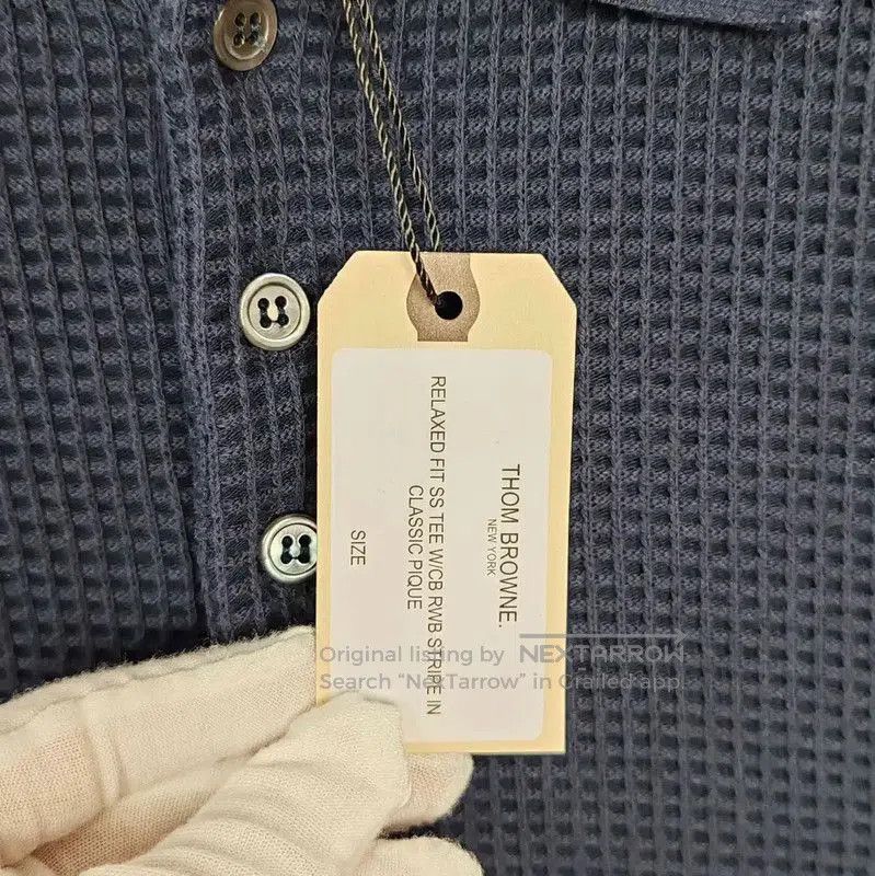 Thom Browne Thom Browne Navy Blue Cotton Polo Shirt . Size US L / EU 52-54 / 3 - 4 Thumbnail