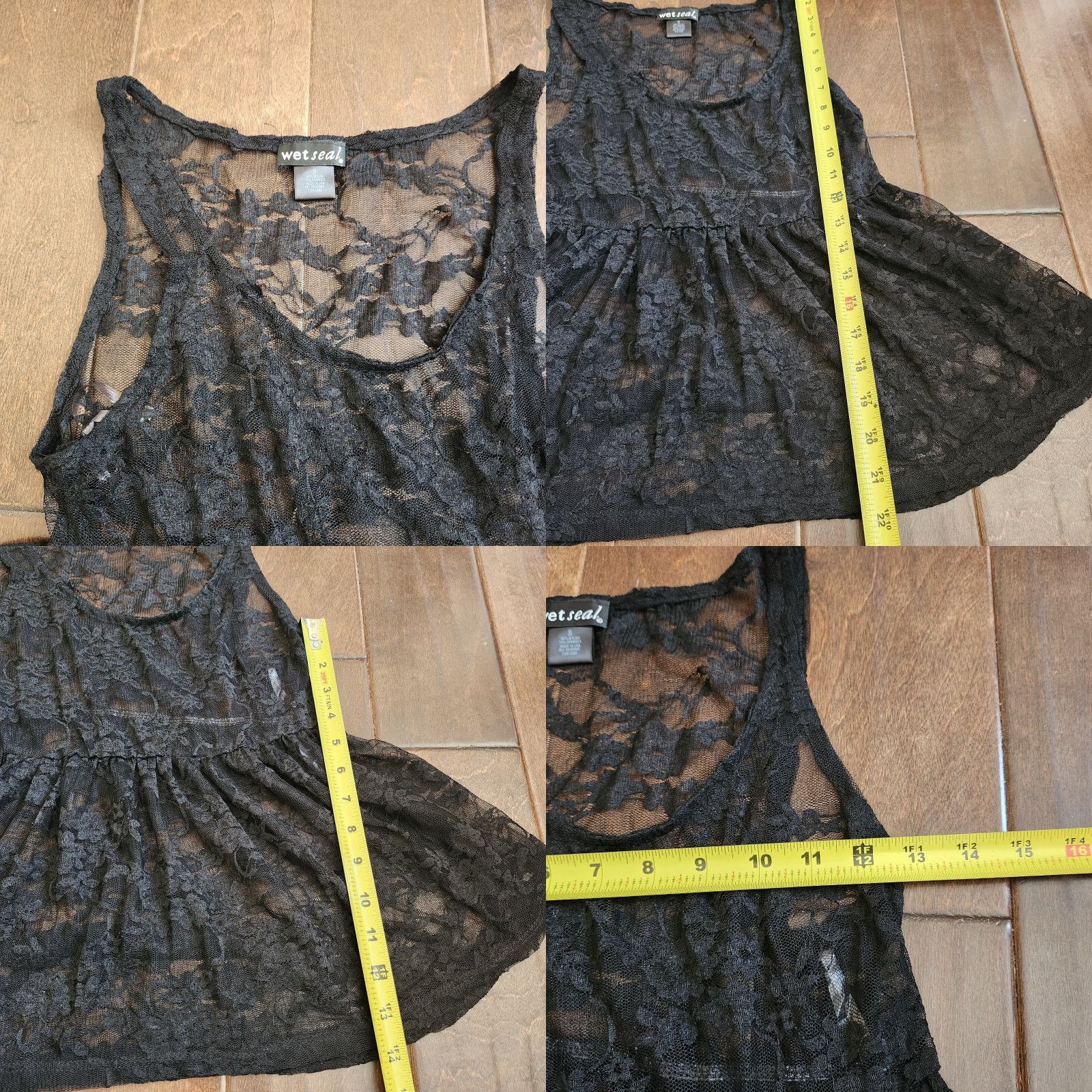 Vintage VINTAGE Wet Seal Black Sleeveless Lace Blouse - Size Small Women Shirt - Sheer Floral, Pullover, Casual, Regular Fit Size S / US 4 / IT 40 - 8 Thumbnail