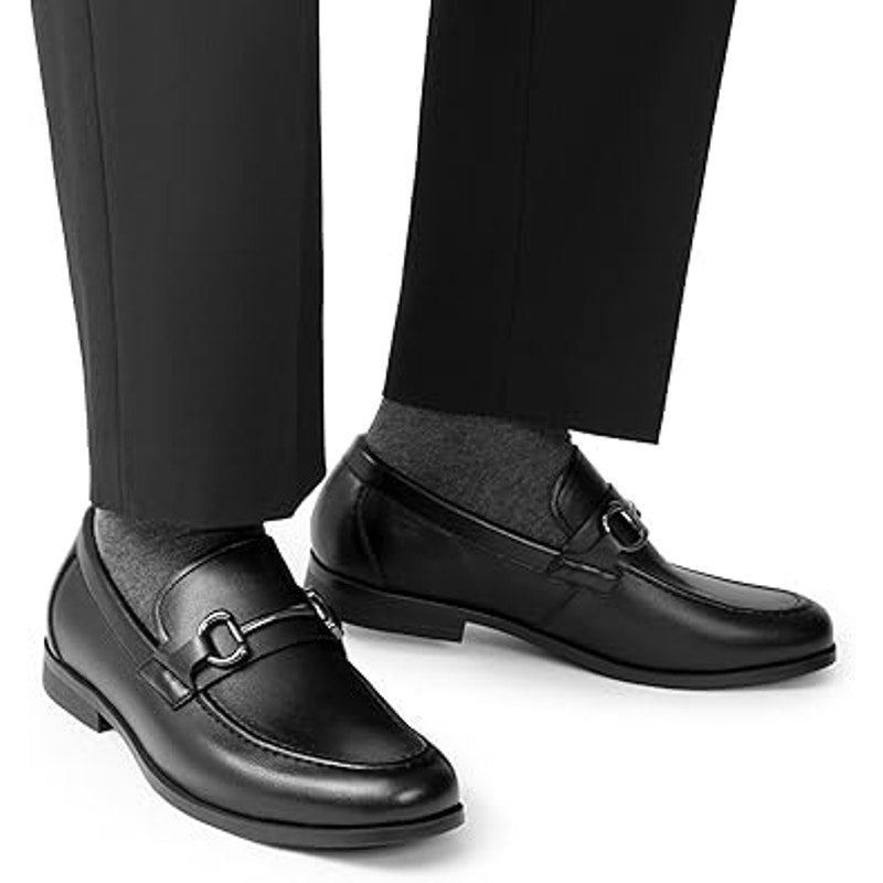 Other Bruno Marc Mens Size 12 Black Faux Leather Slip On Dress Loa Size ONE SIZE - 6 Thumbnail