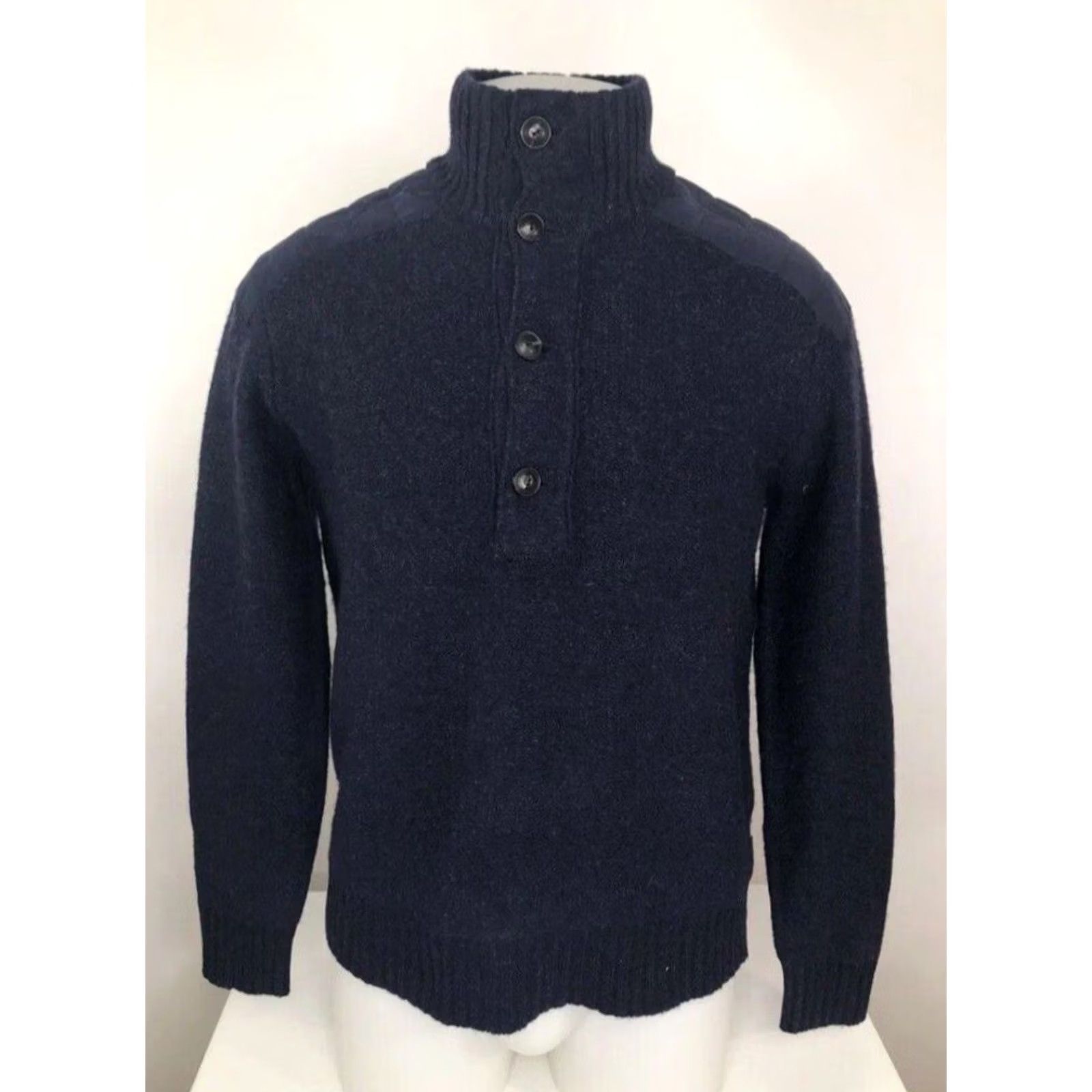 Ralph Lauren POLO RALPH LAUREN - MILITARY Shoulder Patch LAMBSWOOL Knit Mens S Sweater Size US S / EU 44-46 / 1 - 2 Thumbnail