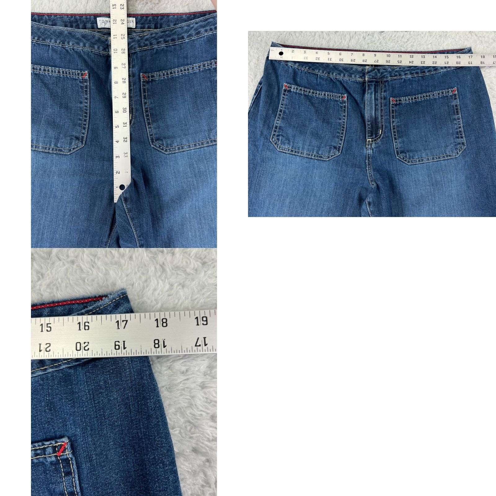 Tommy Hilfiger Tommy Hilfiger Jeans Women 14 Blue Denim Bootcut 5-Pocket Stretch Cotton Regular Inseam 32 Size 36" / US 14 / IT 50 - 9 Thumbnail