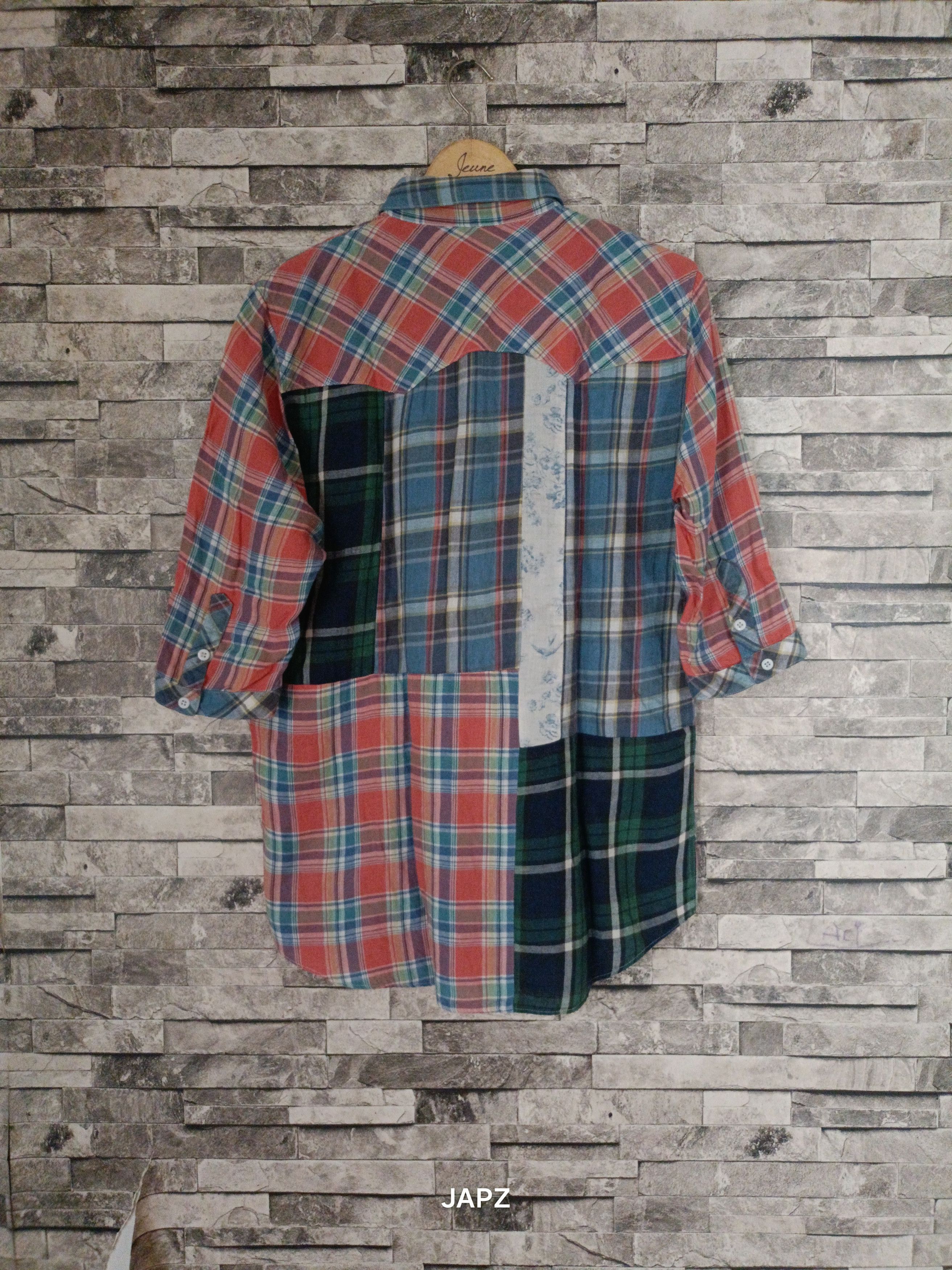 Japanese Brand Vintage Gaijin Made patchwork shirt Size US L / EU 52-54 / 3 - 5 Thumbnail