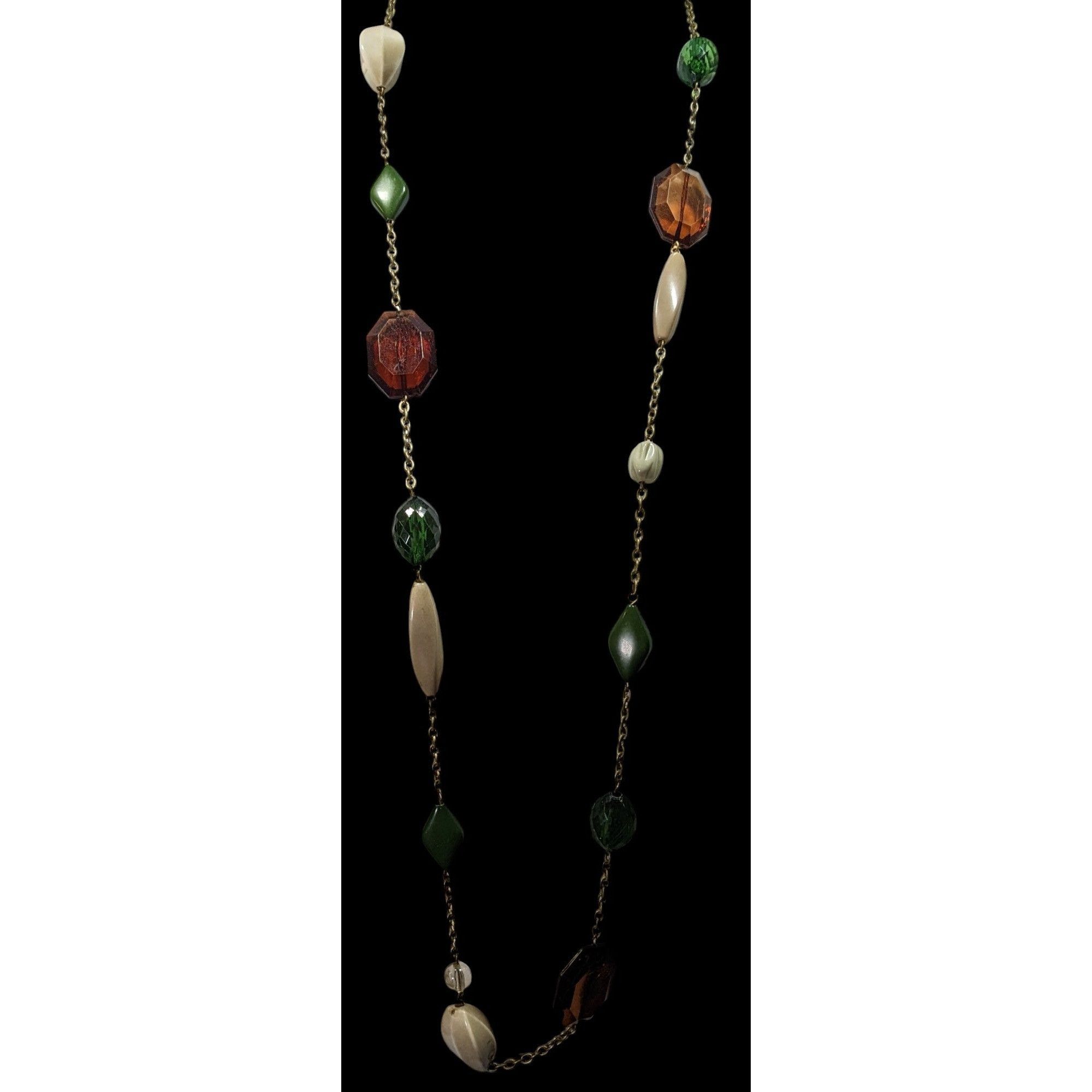 Other Chunky Earth Tone Beaded Station Necklace Size ONE SIZE - 2 Thumbnail