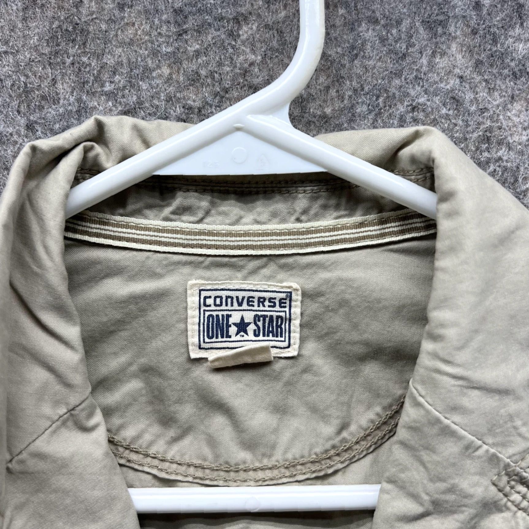 Converse VINTAGE Converse Jacket Women Small Khaki Beige Canvas Military Coat 1908 Fall Spring Womens Size S / US 4 / IT 40 - 5 Thumbnail