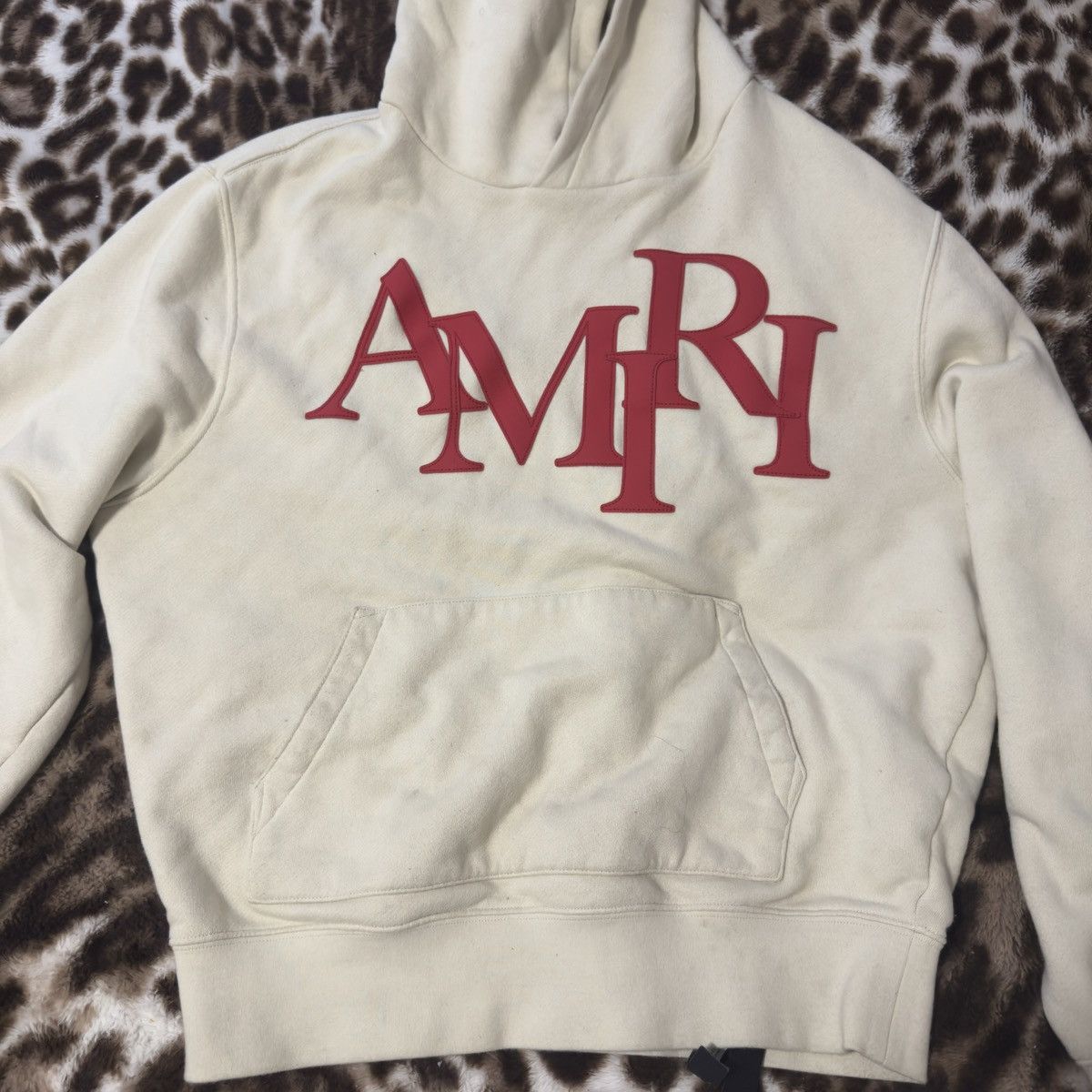 Amiri 'AMIRI' Beige Staggered Hoodie Size US M / EU 48-50 / 2 - 2 Thumbnail