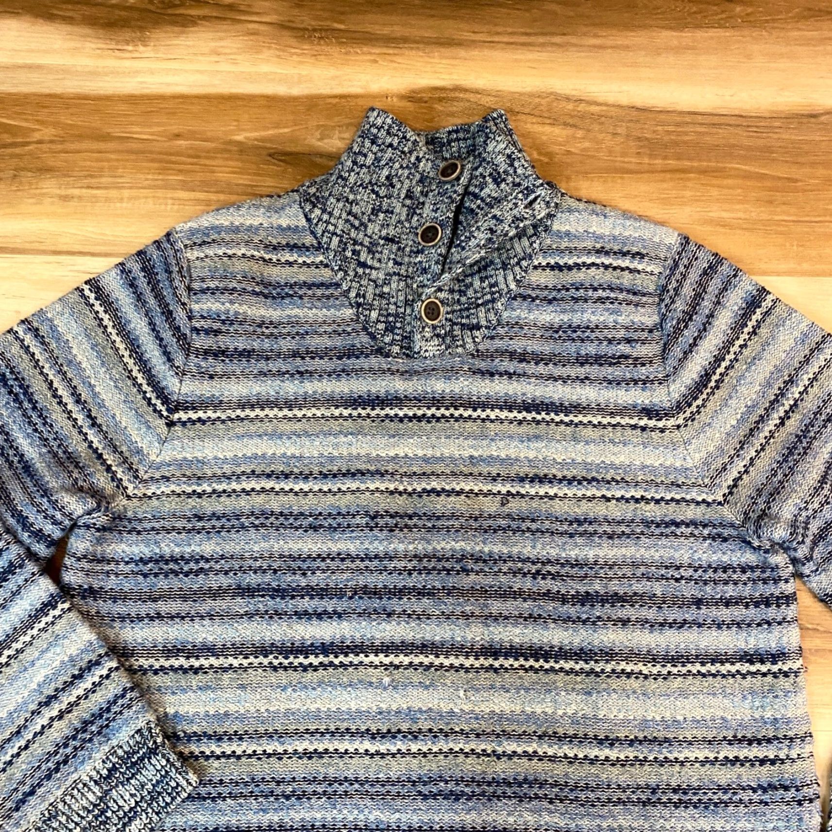 Tommy Bahama Tommy Bahama Sweater Mens Medium Indigo Blue Quarter Button Pullover Woven Size US M / EU 48-50 / 2 - 3 Thumbnail