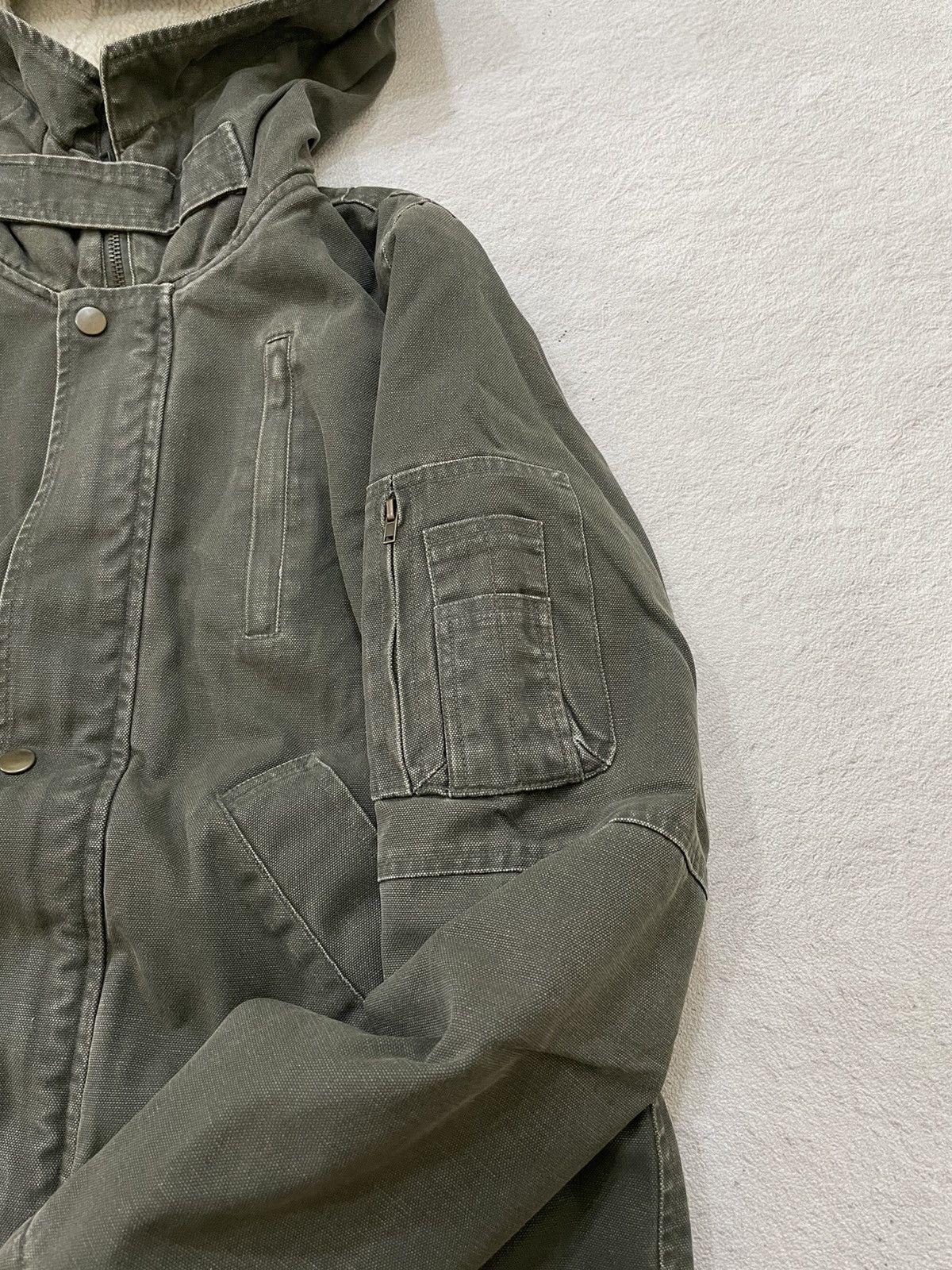 Japanese Brand Vintage Military Style Hooded Parka Olive Green Fleece Lined Size US L / EU 52-54 / 3 - 6 Thumbnail