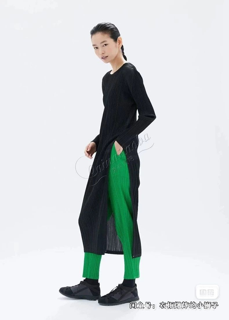 Other Issey Miyake size:3 Dark green pleated long-sleeved dress Size M / US 6-8 / IT 42-44 - 5 Thumbnail