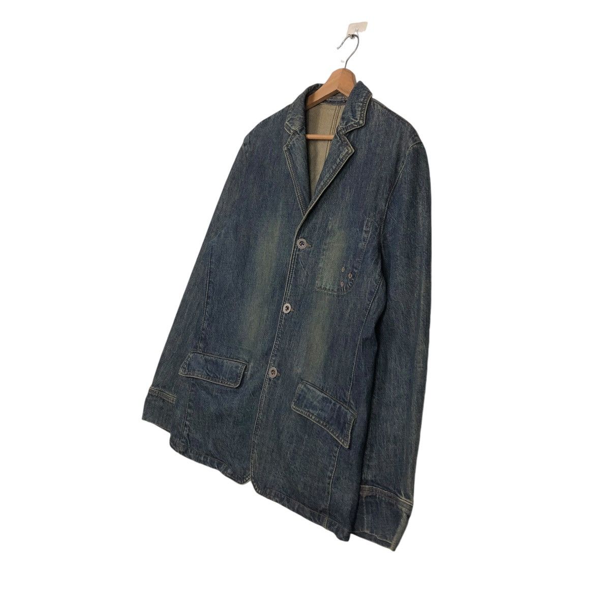 PPFM 🔥VINTAGE DENIM BIKER JACKET PPFM ISSEY MIYAKE Size US L / EU 52-54 / 3 - 4 Thumbnail