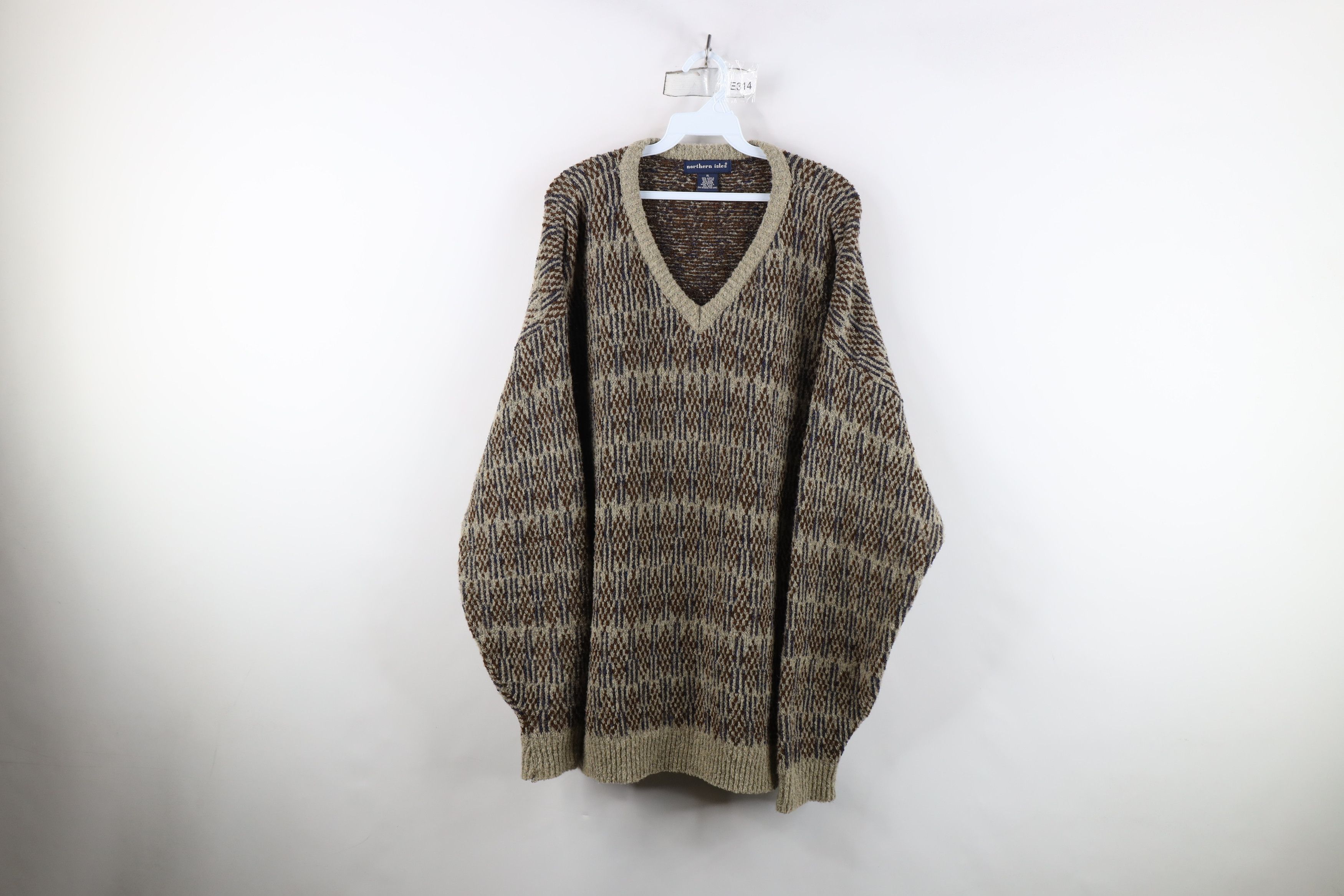 Vintage Vintage 90s Streetwear Wool Blend Knit V-Neck Sweater USA Size US XL / EU 56 / 4 - 1 Thumbnail