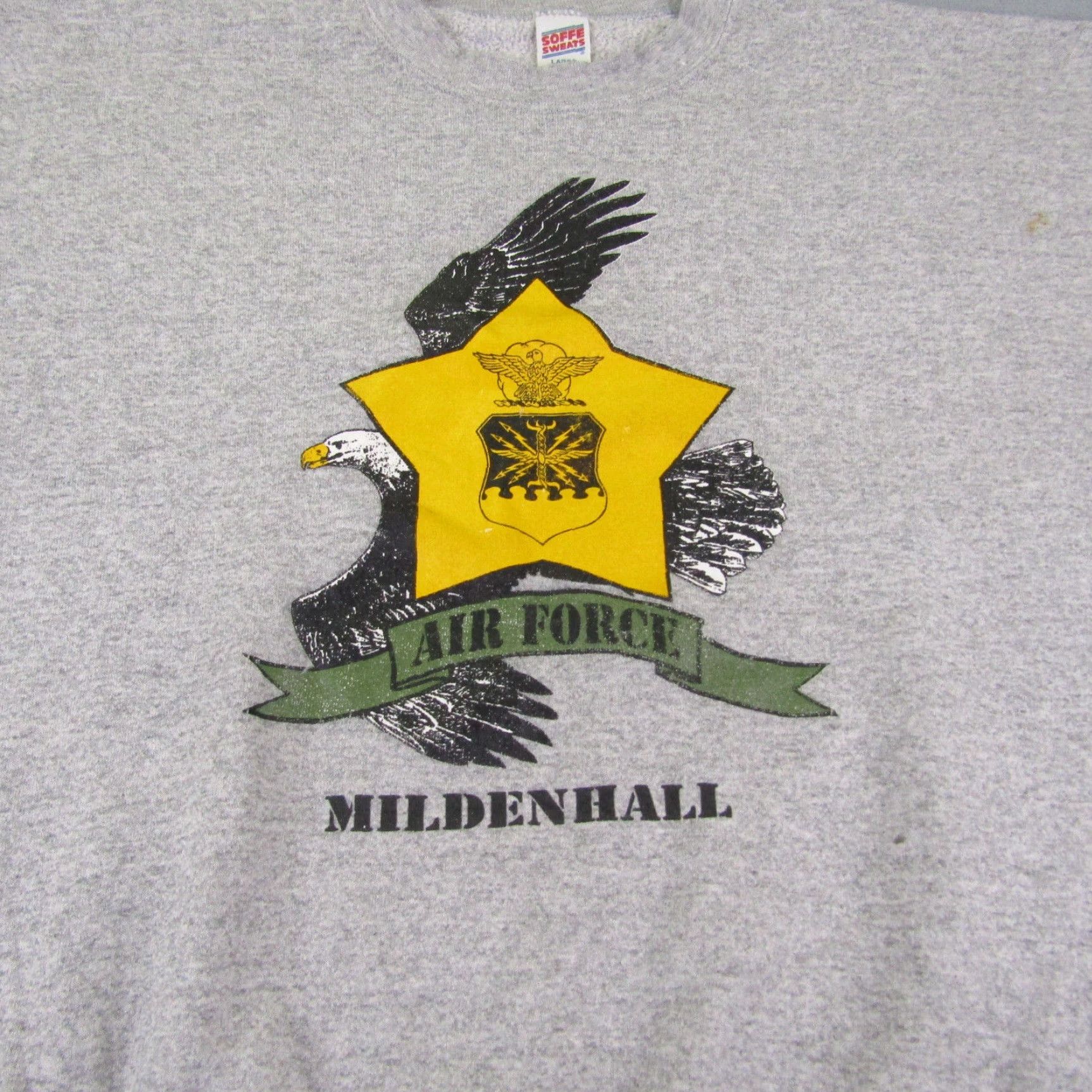 Soffe VINTAGE Soffe Air Force Sweatshirt Mens Large Crewneck Pullover Gray 90s Outdoor Animals Logo Knit Cotton Polyester Sweatshirt Mens Size US L / EU 52-54 / 3 - 3 Thumbnail