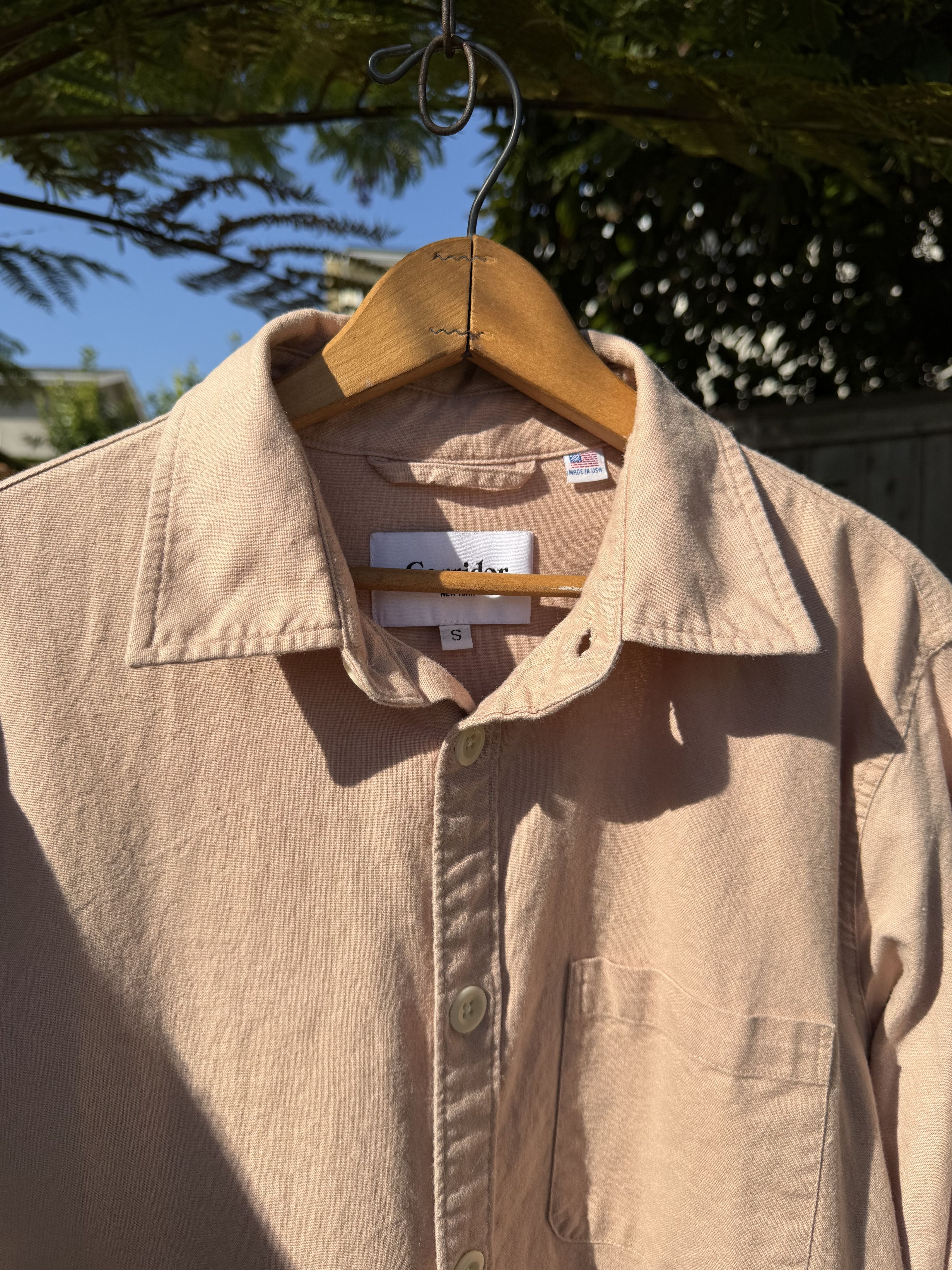 Corridor Corridor Linen Cotton Overshirt Dusty Rose Small Made USA Size US S / EU 44-46 / 1 - 5 Thumbnail