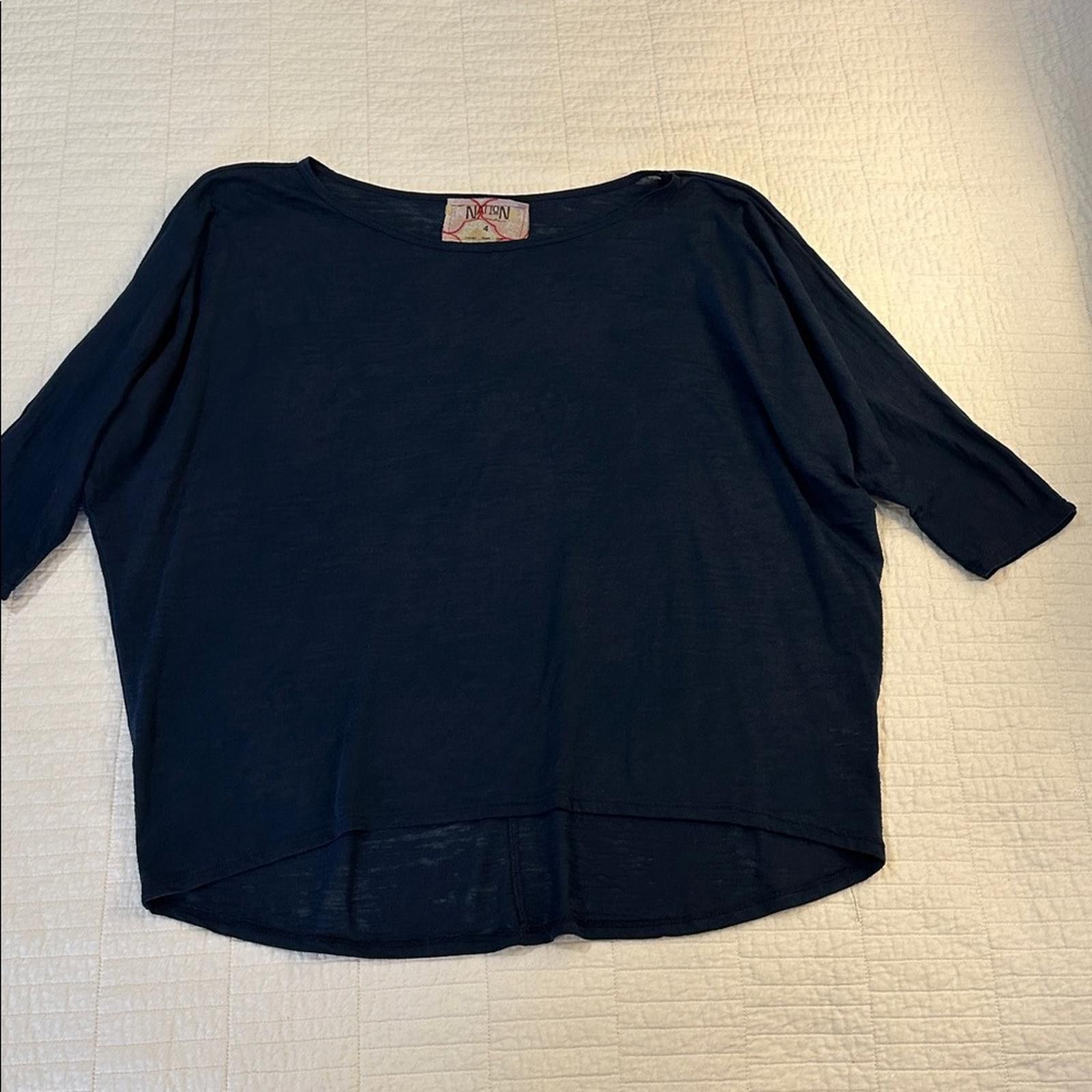 Other Nation by Jen Mencha Large Shirt soft cotton 3/4 sleeve EUC Size L / US 10 / IT 46 - 1 Thumbnail