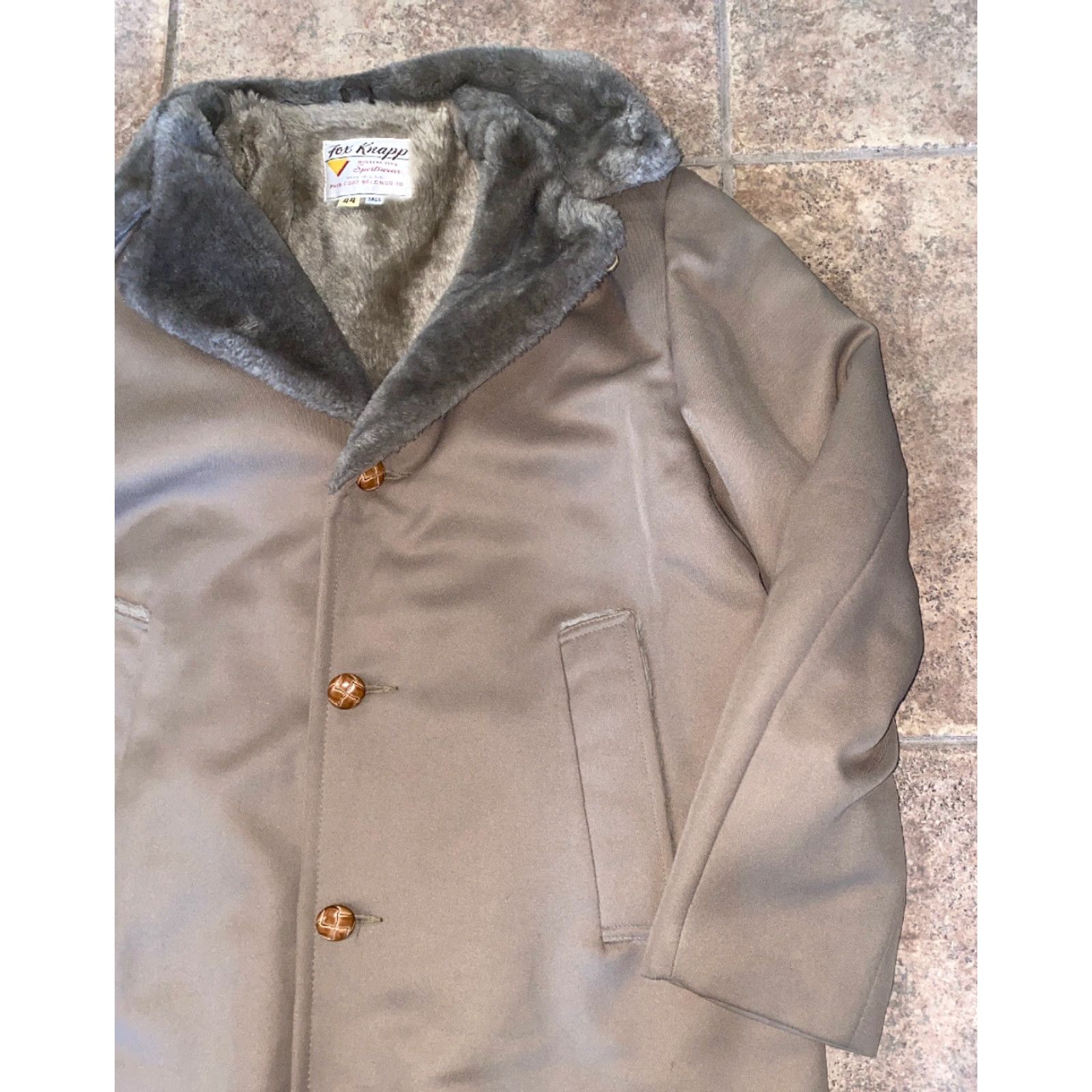 Vintage VINTAGE Fox Knapp Coat Mens Beige Fleece Lined Button Front Size 44 TALL Big & Tall Size US S / EU 44-46 / 1 - 3 Thumbnail