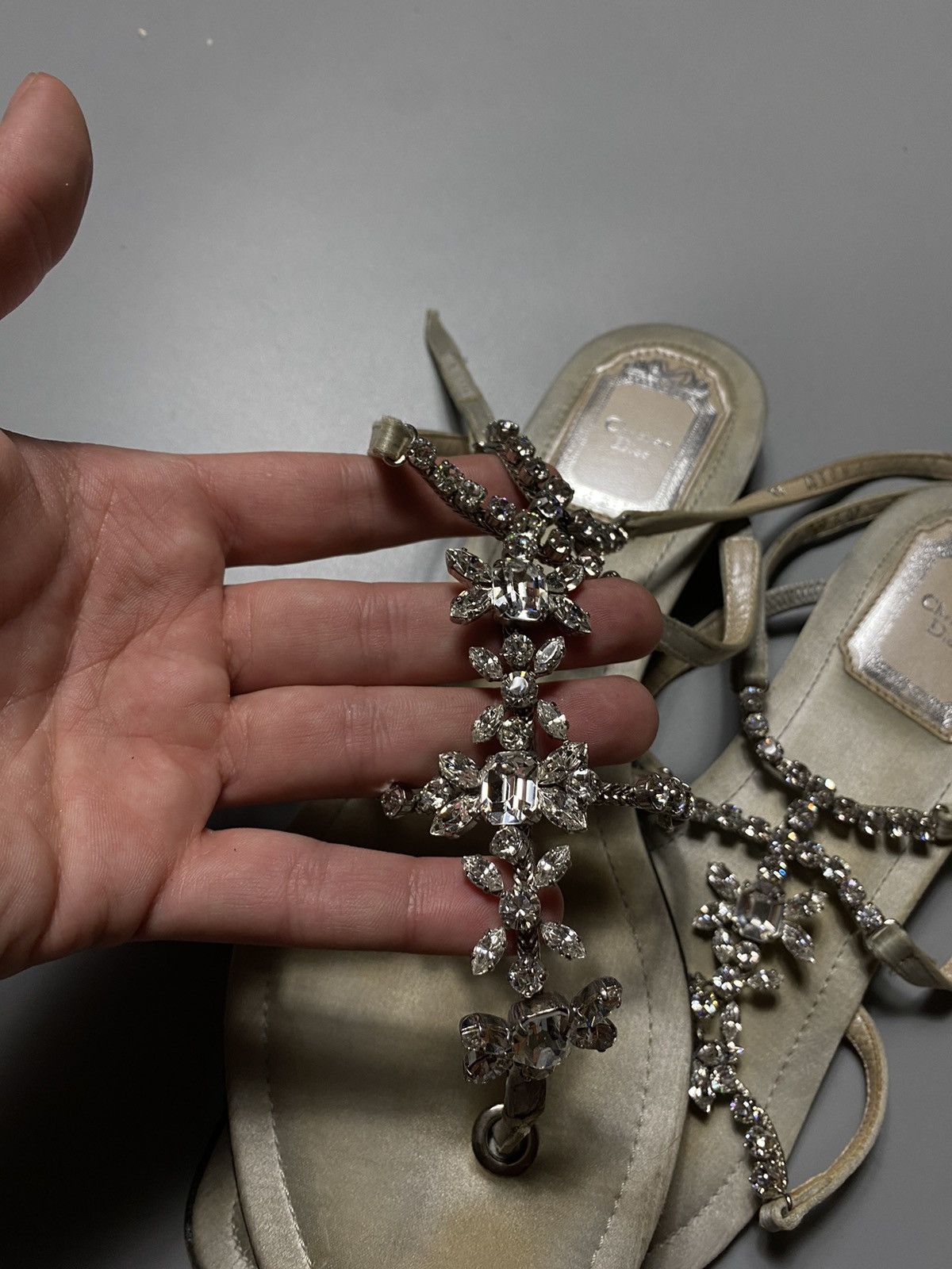 Dior × Swarovski × Vintage Dior vintage sandals with Swarovski stones Size US 8 / IT 38 - 4 Thumbnail