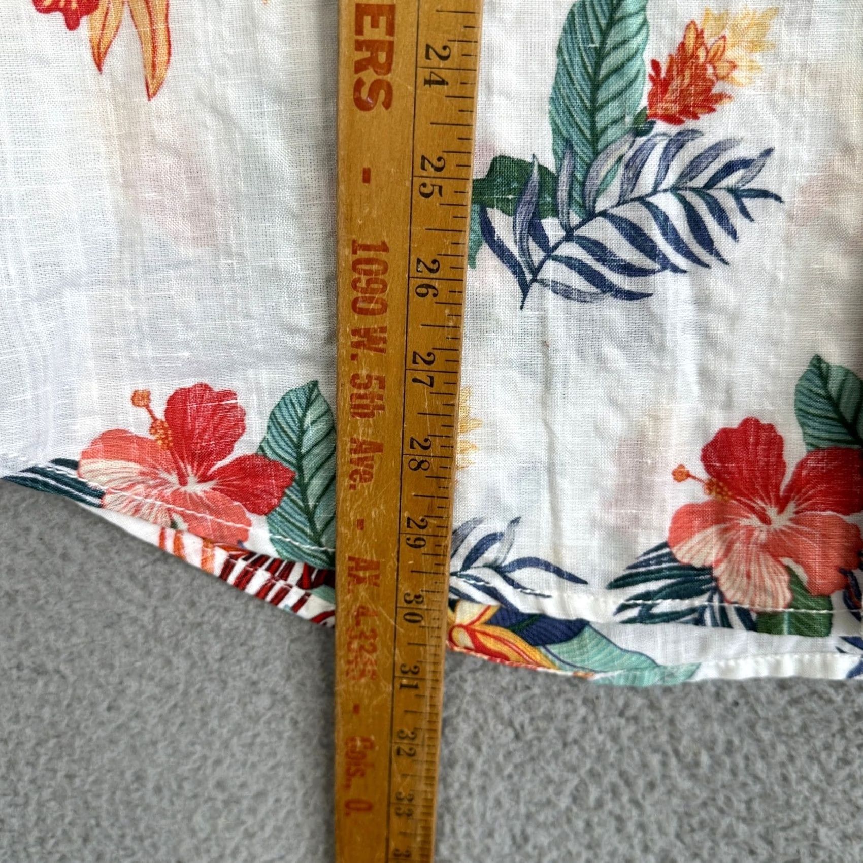 Tommy Bahama Tommy Bahama Relax Linen Blend Shirt Mens L White Multicolor Floral Button Up Long Sleeve Casual Beachwear Size US L / EU 52-54 / 3 - 7 Thumbnail