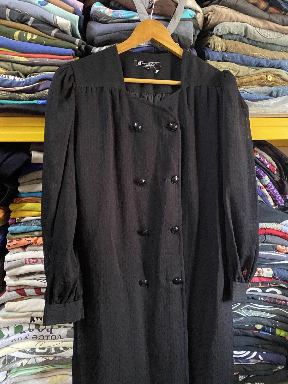 Designer × Givenchy Formal Givenchy luxury Black Wool Dress With Lace Size L / US 10 / IT 46 - 4 Thumbnail