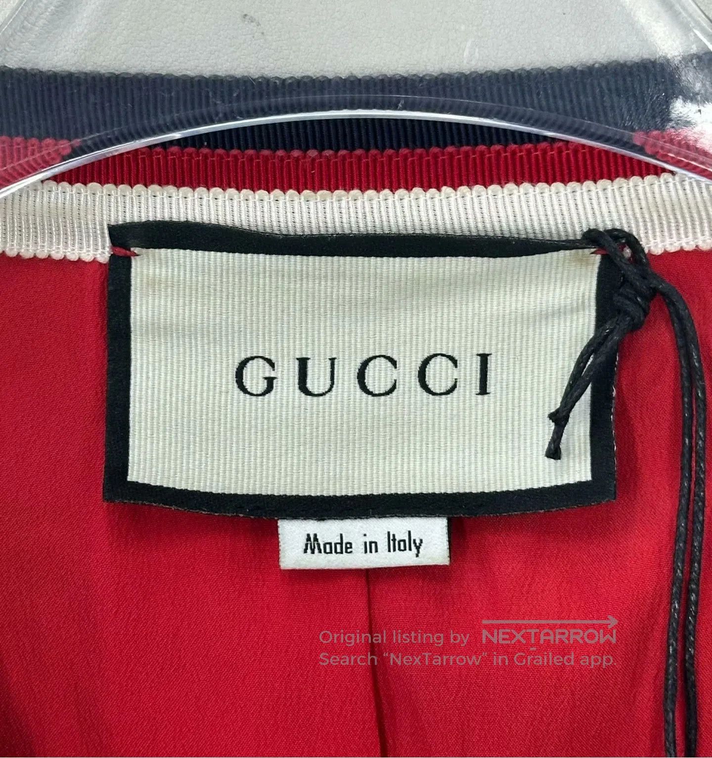 Gucci Guicci Red Full-Print Logo Blazer Jacket| Size US L / EU 52-54 / 3 - 3 Thumbnail