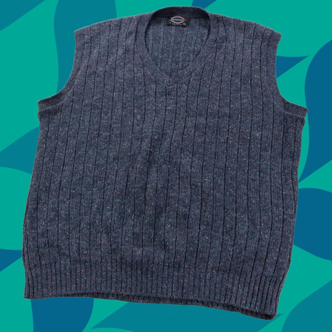 Jantzen VINTAGE Jantzen Sweater Vest 2XL blue wool blend Mens Size US XXL / EU 58 / 5 - 1 Thumbnail