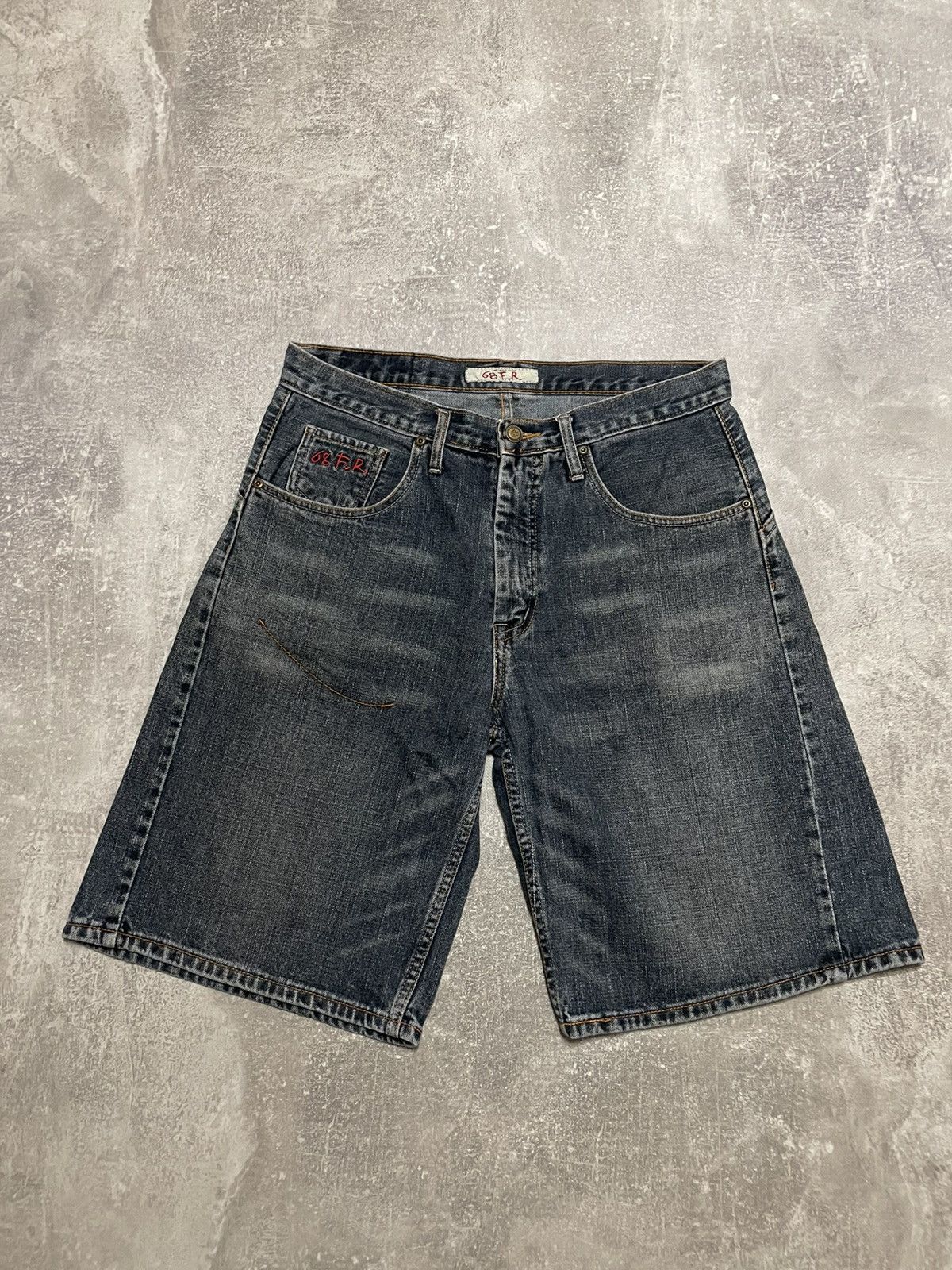 Vintage Vintage Distressed 68 F.R Embroidered Rap Buggy Denim Shorts Size US 34 / EU 50 - 2 Thumbnail