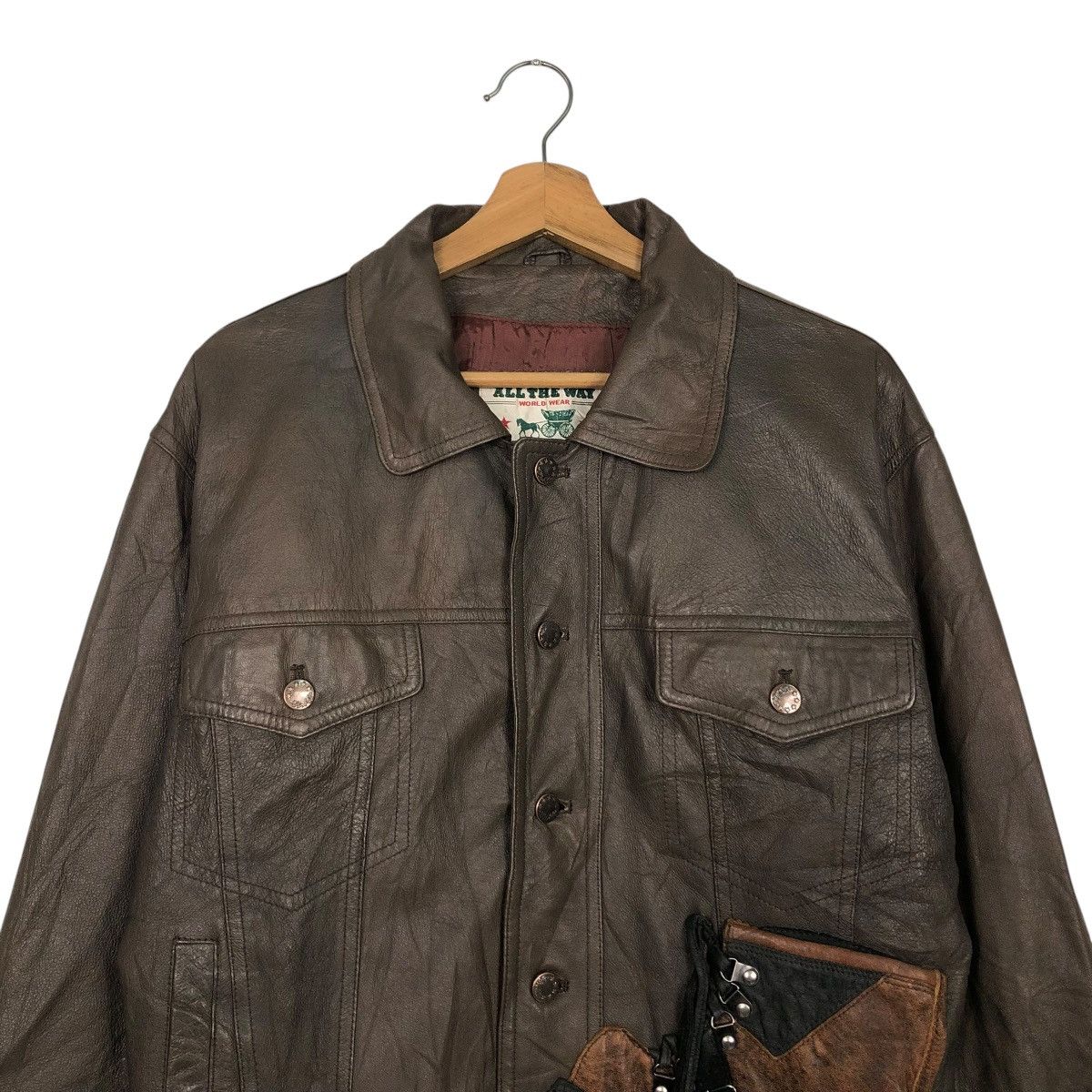 Japanese Brand 🔥VINTAGE BIKER LEATHER JACKET ALL THE WAY ISSEY MIYAKE Size US L / EU 52-54 / 3 - 5 Thumbnail
