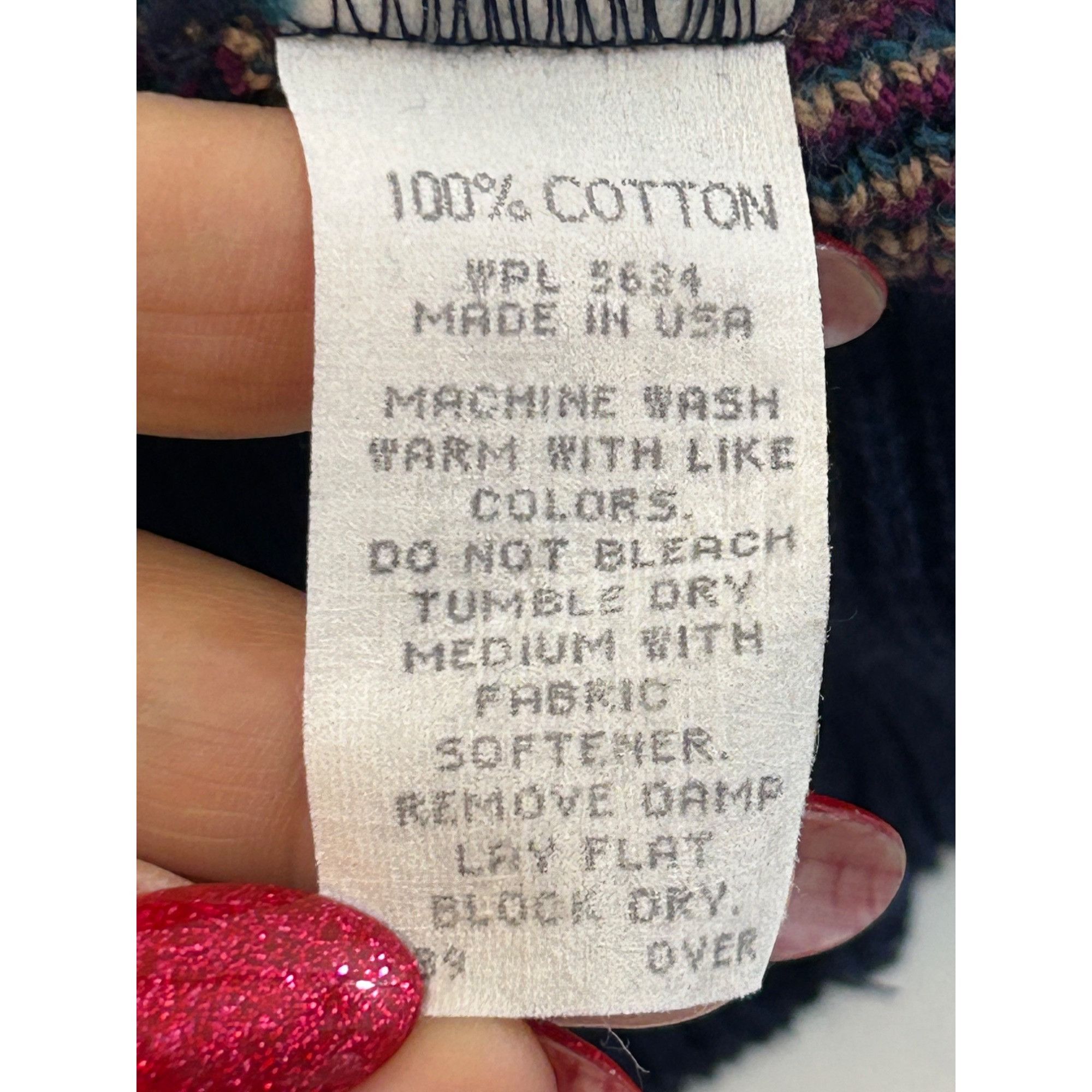 Other Isle Of Cotton Men’s Vintage Vest L Navy Multi Diamond Patte Size US L / EU 52-54 / 3 - 7 Thumbnail