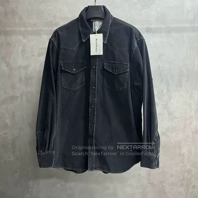 Acne Studios Acne Studios Black solid single-breasted pointed collar po Size US L / EU 52-54 / 3 - 1 Thumbnail