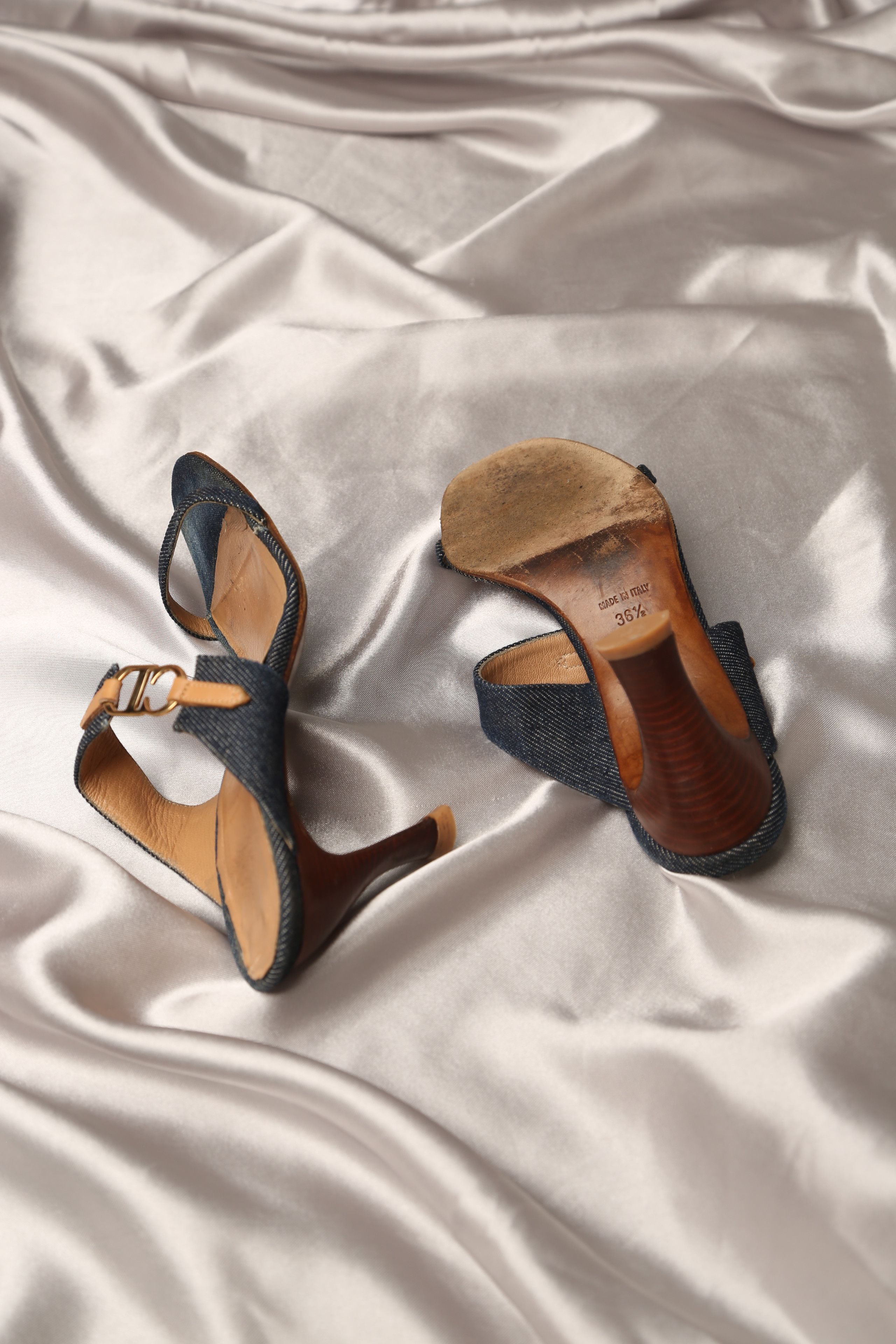 Dior Rare Y2K CHRISTIAN DIOR Denim Sandals Size US 6 / IT 36 - 5 Thumbnail