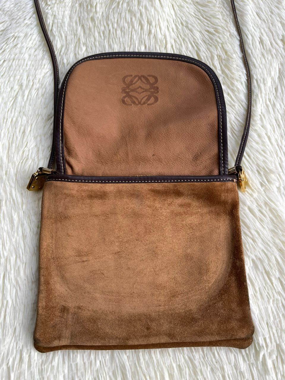 Loewe × Vintage Loewe Suede Leather Sling Bag Size ONE SIZE - 10 Thumbnail