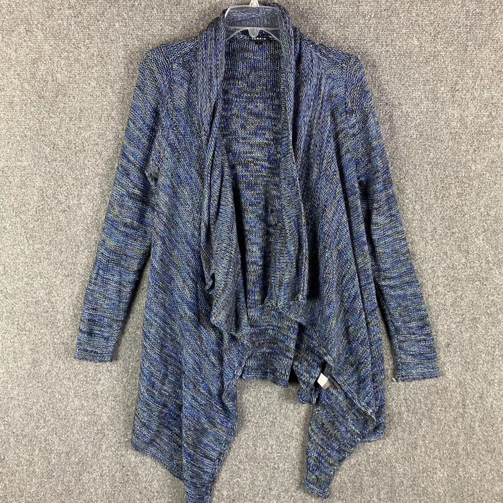 Torrid Torrid Cardigan Women's Size 1 Knit Blue Cotton Blend Adults Size S / US 4 / IT 40 - 1 Thumbnail