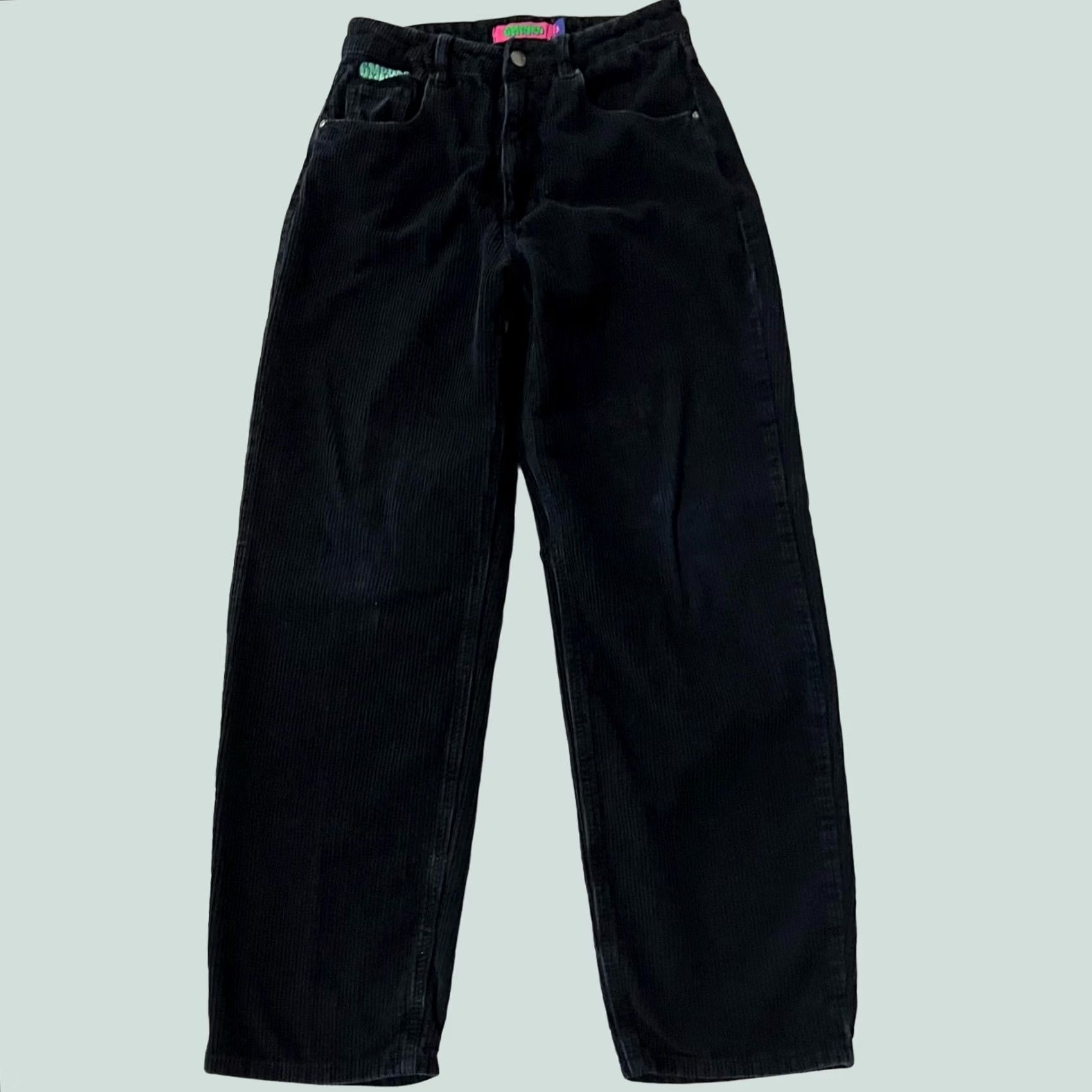 Empyre EMPYRE 90s Skater Pants Corduroy Black Cotton Sz 3 Pants Womens Baggy Slouchy Tori Juniors 90s Theme Mens Womens Girls Size 26" / US 2 / IT 38 - 1 Thumbnail