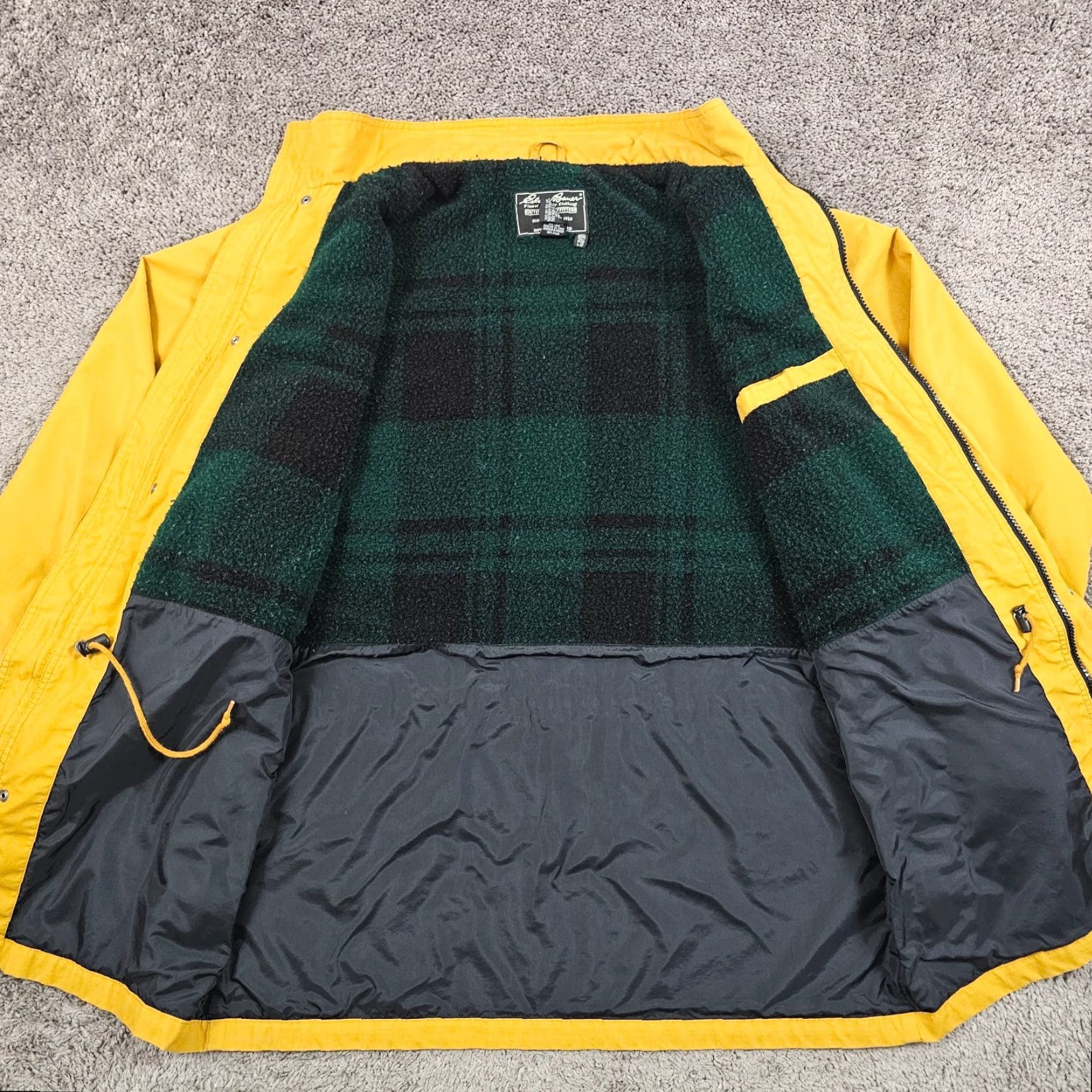 Eddie Bauer VINTAGE Eddie Bauer Jacket Mens L Yellow Field Fleece Lined Hong Kong Rain Coat Full Zip Lined Pockets Regular Size L Tall 90s/Concert/Workwear Mens Size US L / EU 52-54 / 3 - 6 Thumbnail