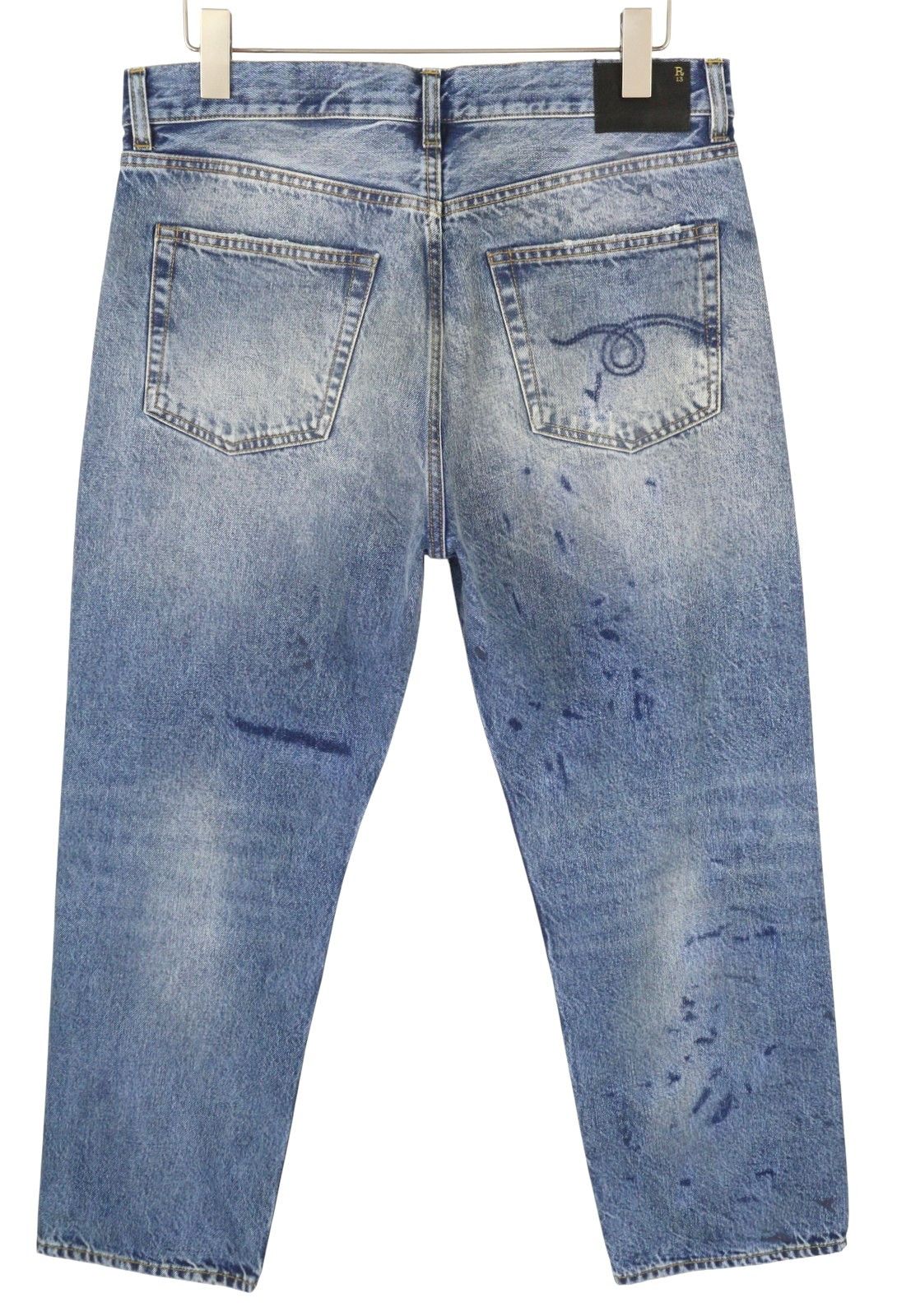R13 BOYFRIEND 29 Jasper Whiskers Faded Zip Blue FW25 86840 Size 29" - 2 Thumbnail