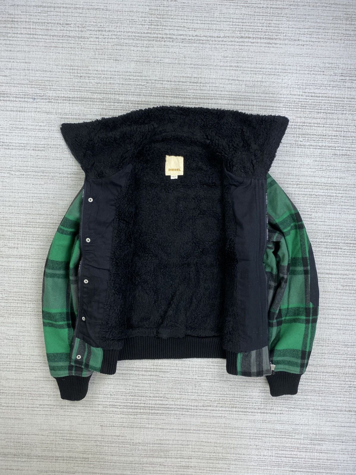 Diesel 🔥Diesel Green Checked Multipocket Lined Sherpa Jacket Size US M / EU 48-50 / 2 - 9 Thumbnail
