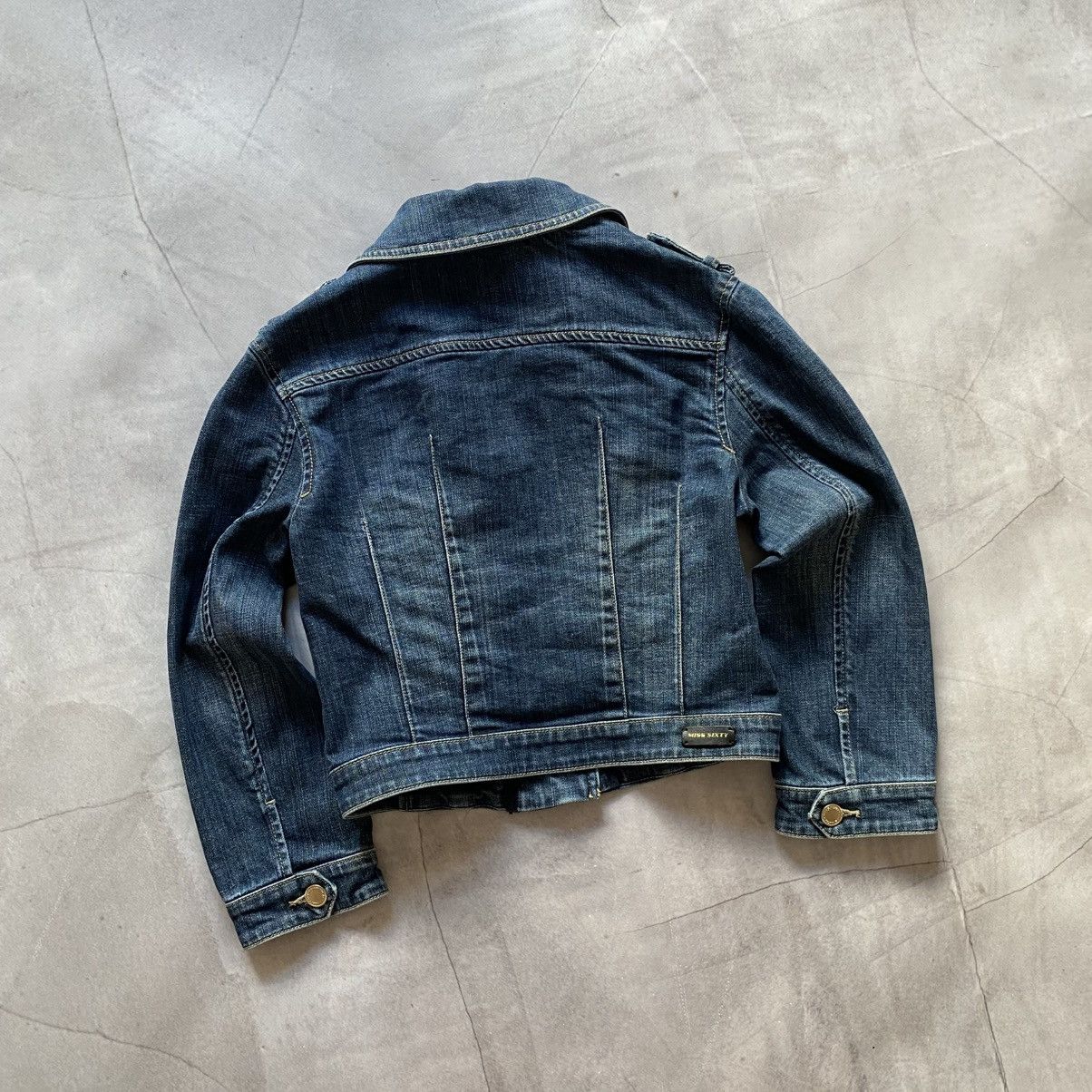 Hysteric Glamour Japan Miss Sixty Cropped Denim Biker Jacket Side Zip Y2K Size S / US 4 / IT 40 - 7 Thumbnail