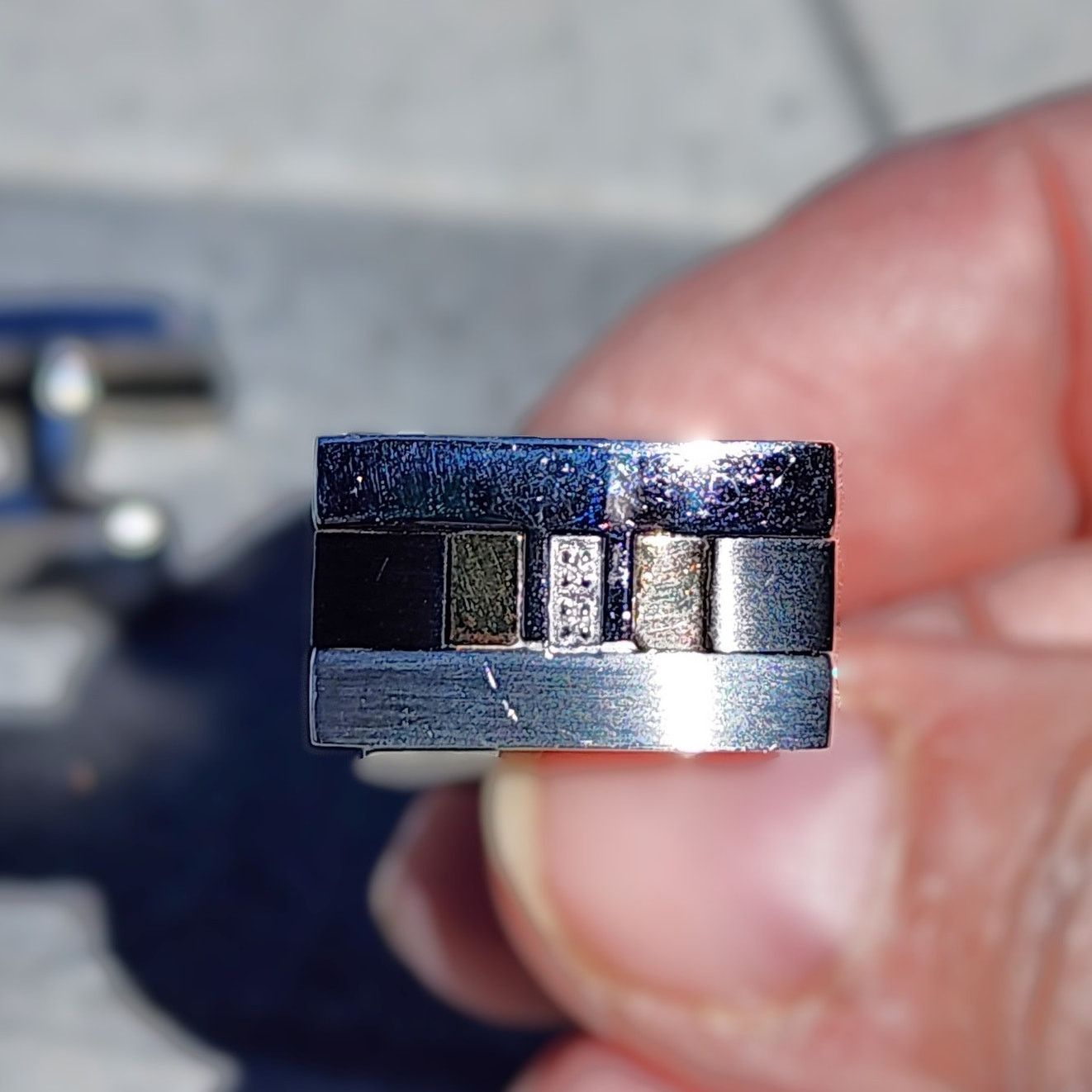 Designer Vintage Diamond Stainless Steel Titanium 18k Gold Cufflinks Size ONE SIZE - 7 Thumbnail