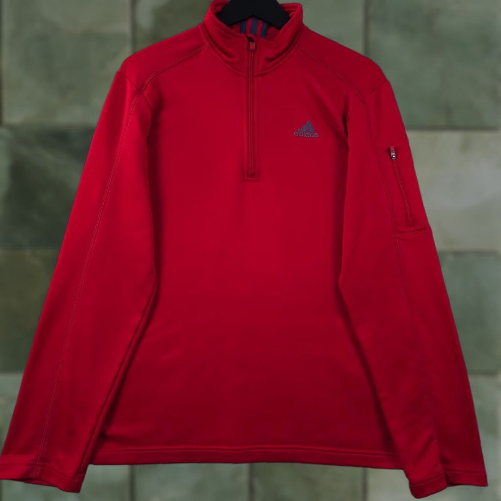 Adidas Adidas Pullover Mens M Red 1/4 Zip Fleece Sweatshirt Performance Outdoors Sports" Size US M / EU 48-50 / 2 - 1 Thumbnail