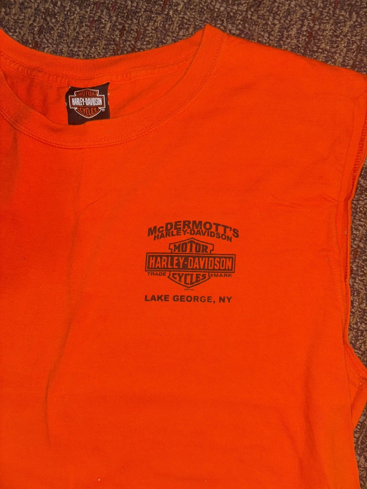 Harley Davidson × Vintage Harley Davidson cropped cut off Shirt Size US L / EU 52-54 / 3 - 3 Thumbnail