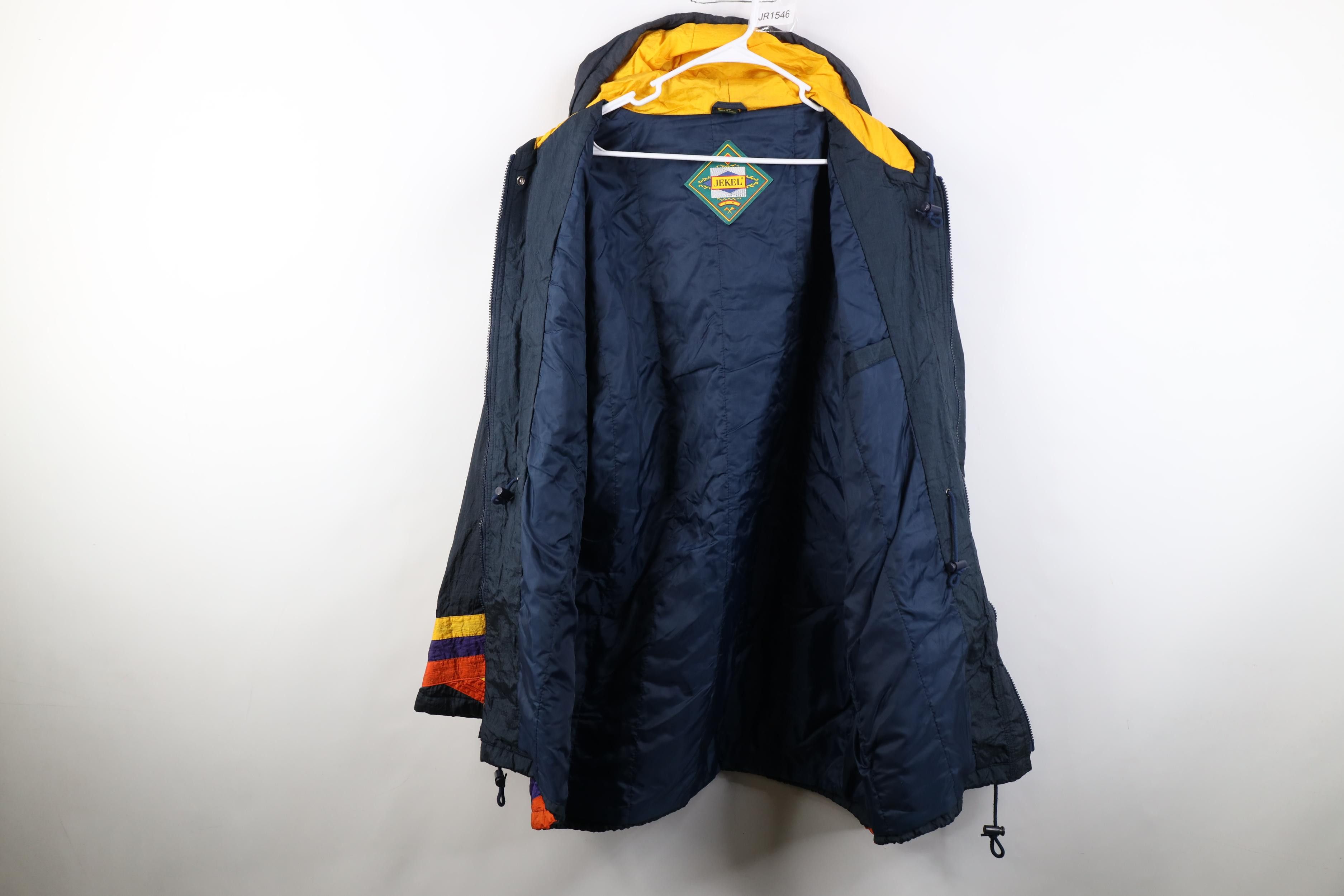 Vintage Deadstock Vintage 90s Streetwear Block Hooded Parka Jacket Size US L / EU 52-54 / 3 - 13 Thumbnail